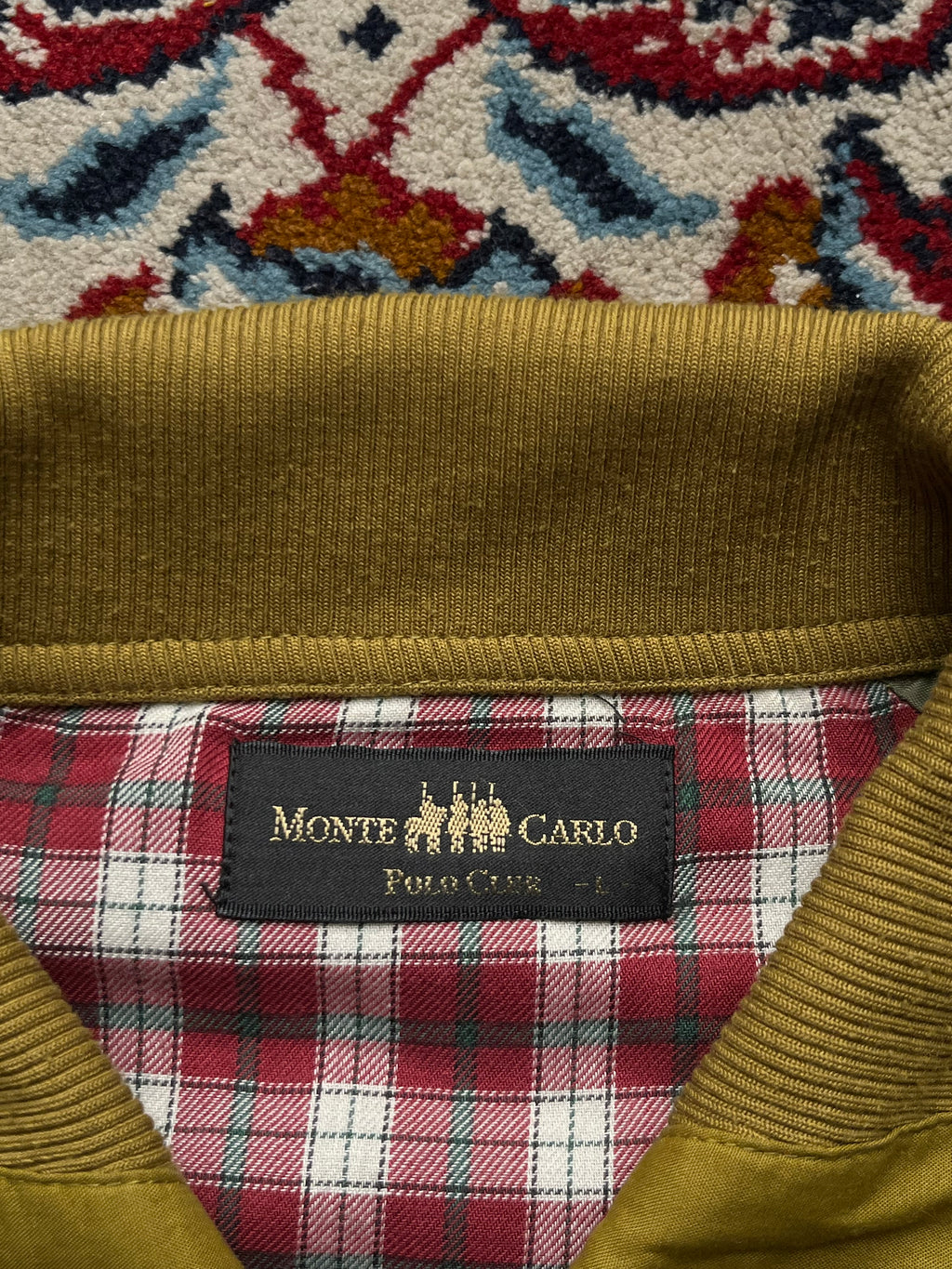 MONTE CARLO POLO CLUB Vintage Mustard Yellow Bomber JACKET - L