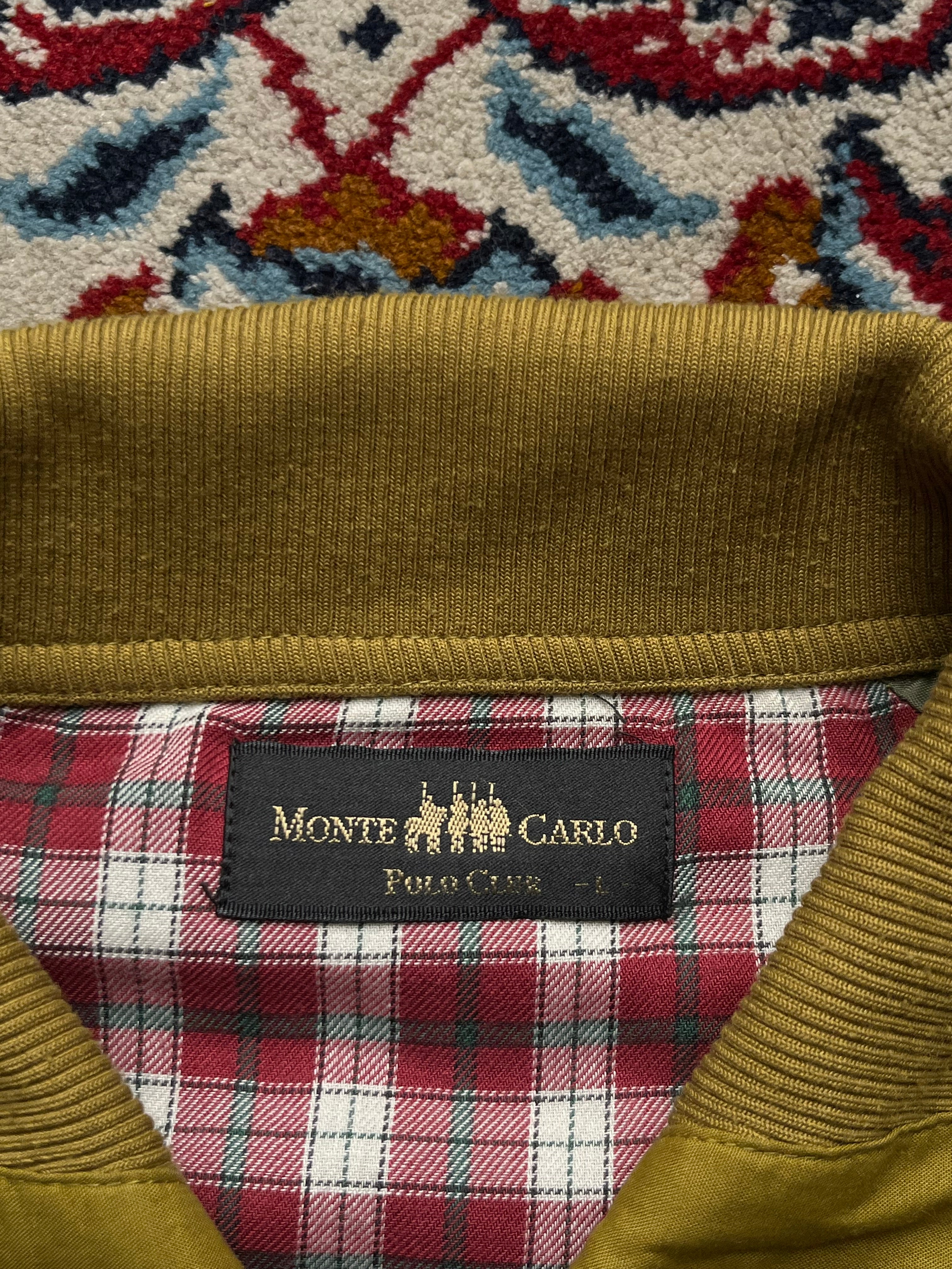 MONTE CARLO POLO CLUB Vintage Mustard Yellow Bomber JACKET - L