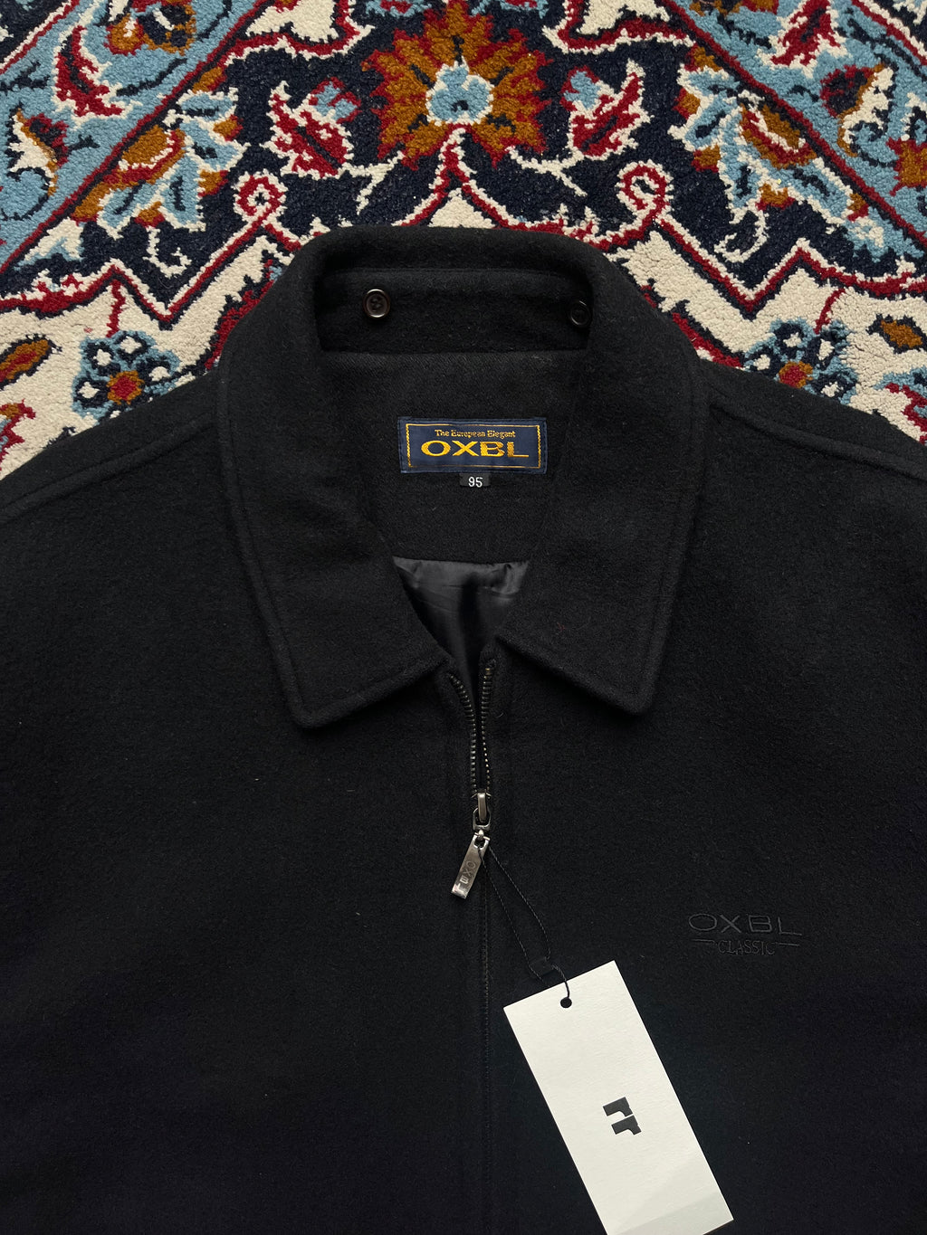 OXBL The European Elegant Wool Blend Harrington Bomber Jacket - M
