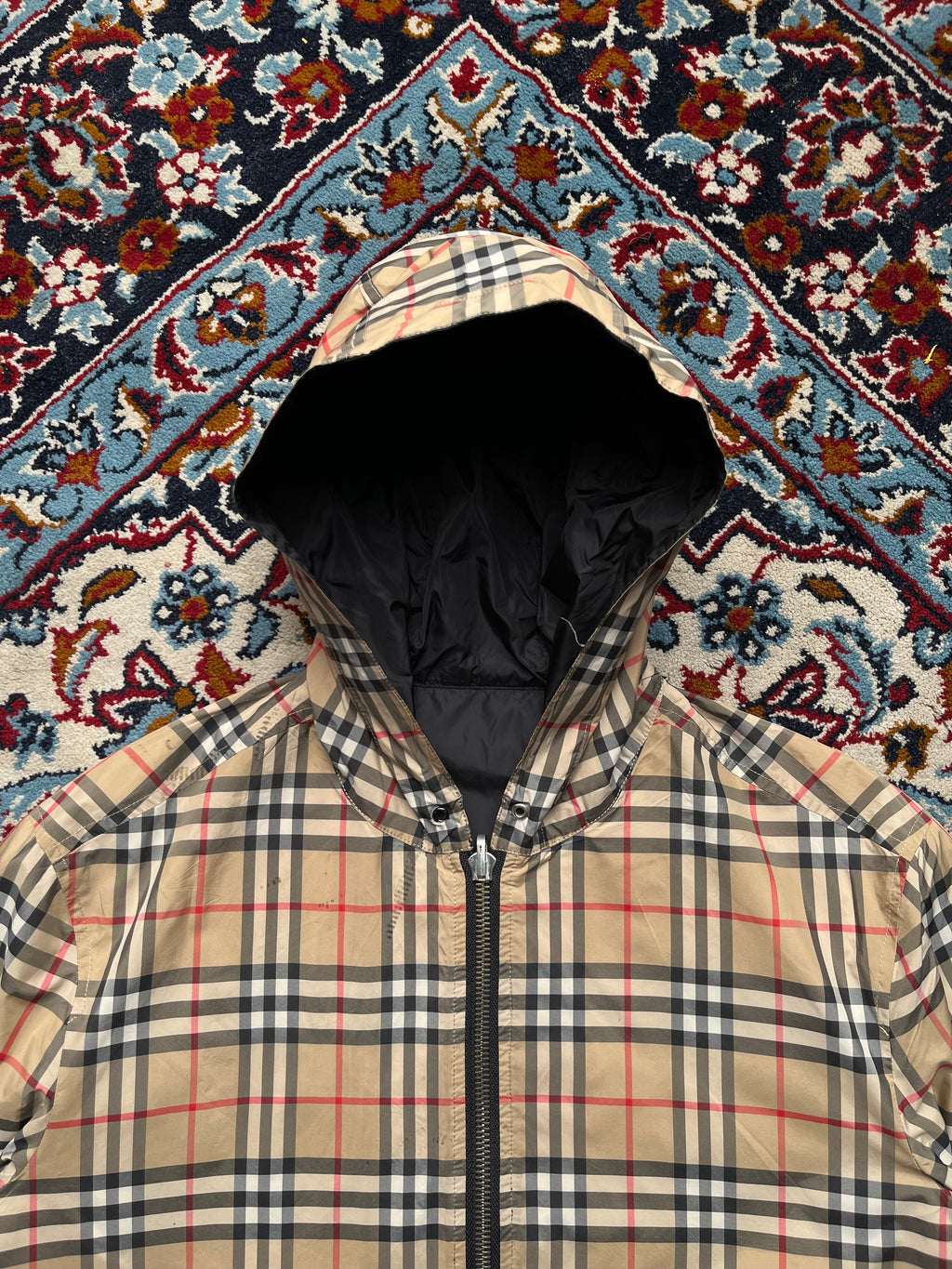 Burberry Vintage Check Reversible Hooded Jacket - M