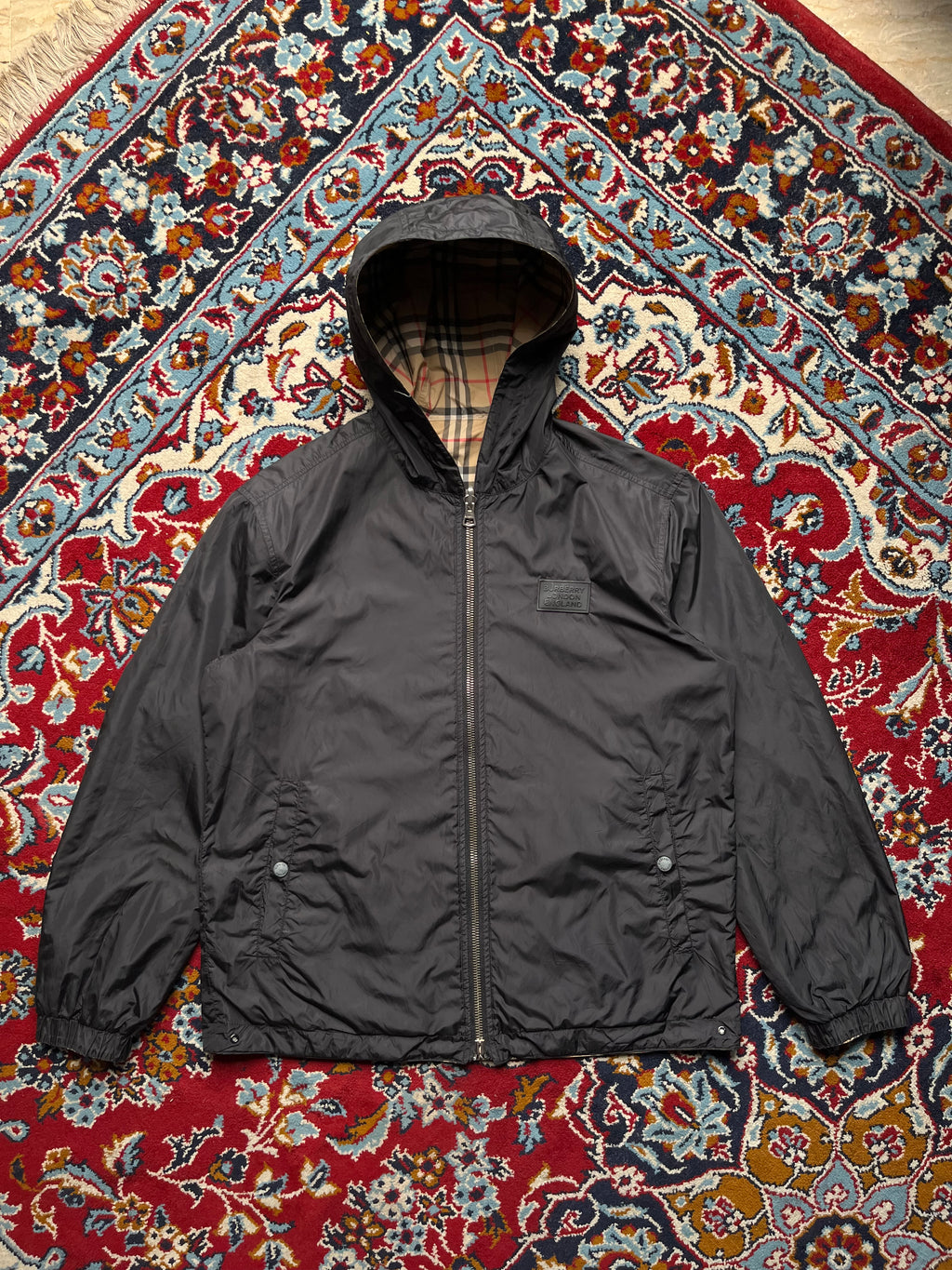 Burberry Vintage Check Reversible Hooded Jacket - M