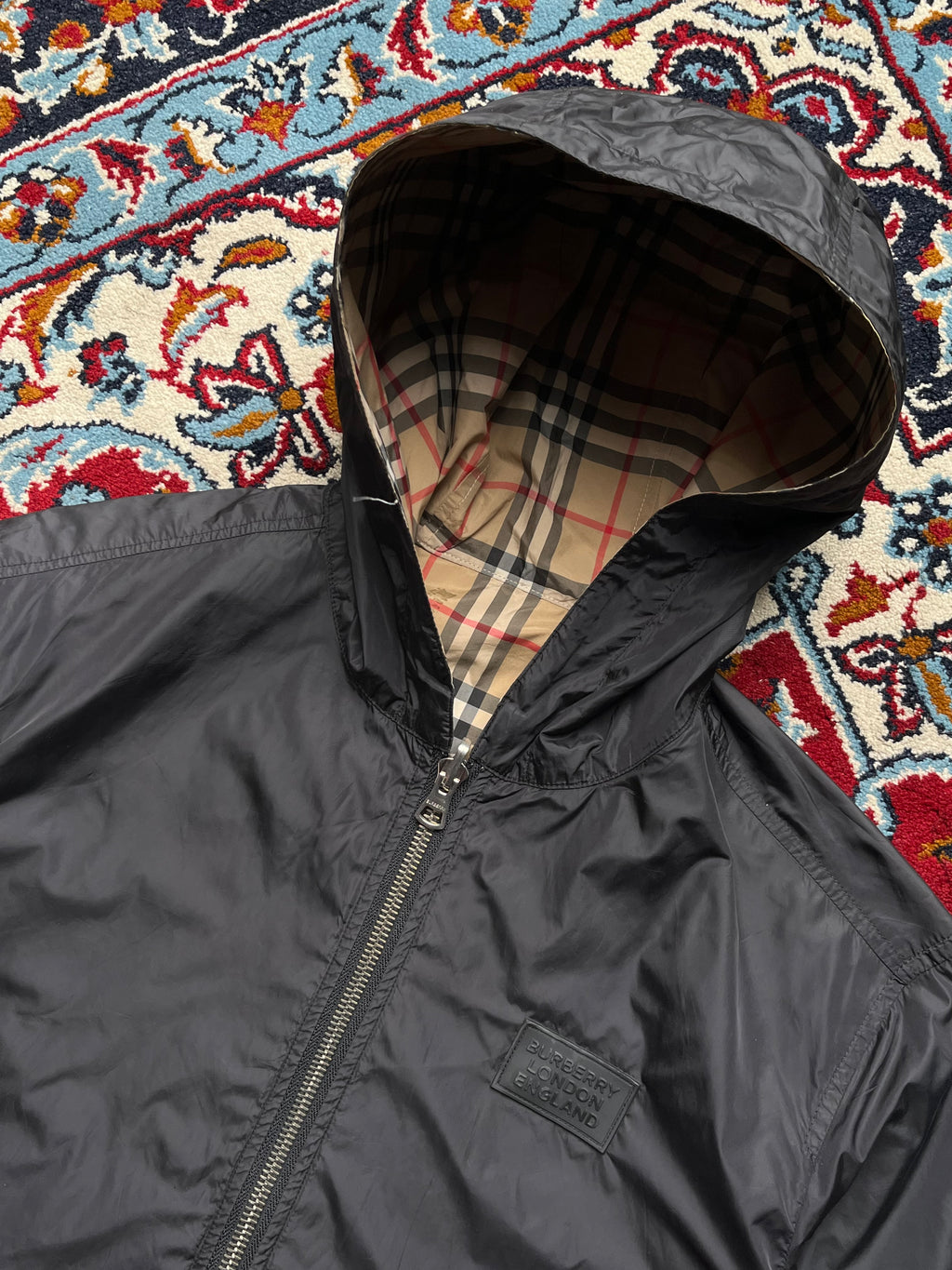 Burberry Vintage Check Reversible Hooded Jacket - M