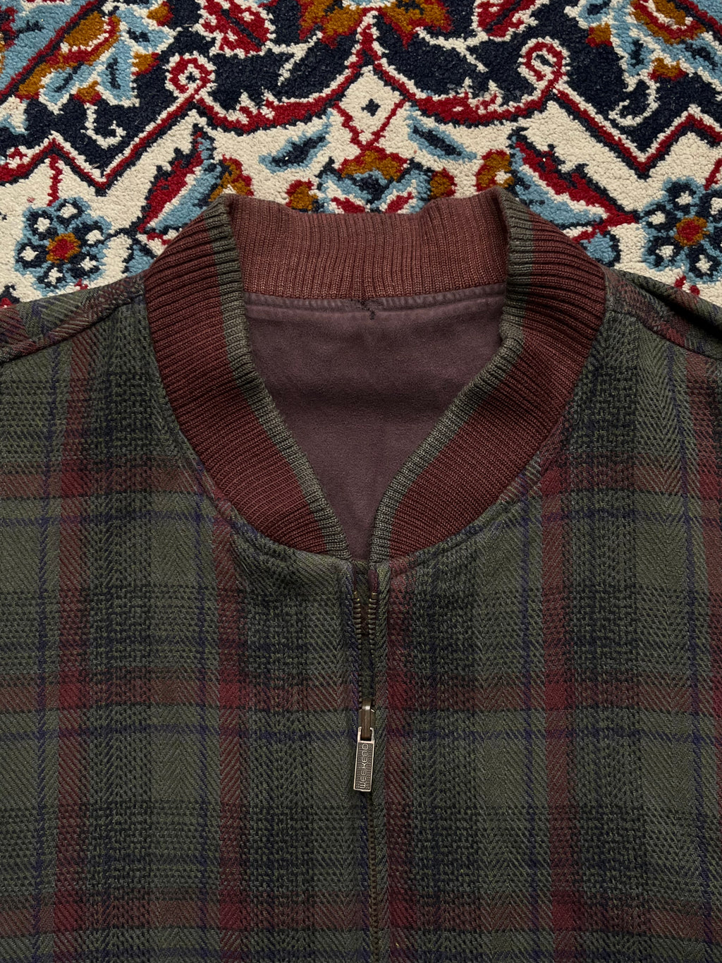 Vintage Weekend Reversible Plaid Suede Harrington Bomber Jacket - L
