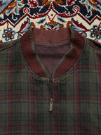 Vintage Weekend Reversible Plaid Suede Harrington Bomber Jacket - L