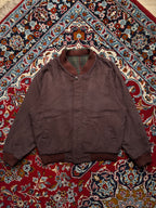 Vintage Weekend Reversible Plaid Suede Harrington Bomber Jacket - L
