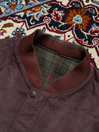 Vintage Weekend Reversible Plaid Suede Harrington Bomber Jacket - L
