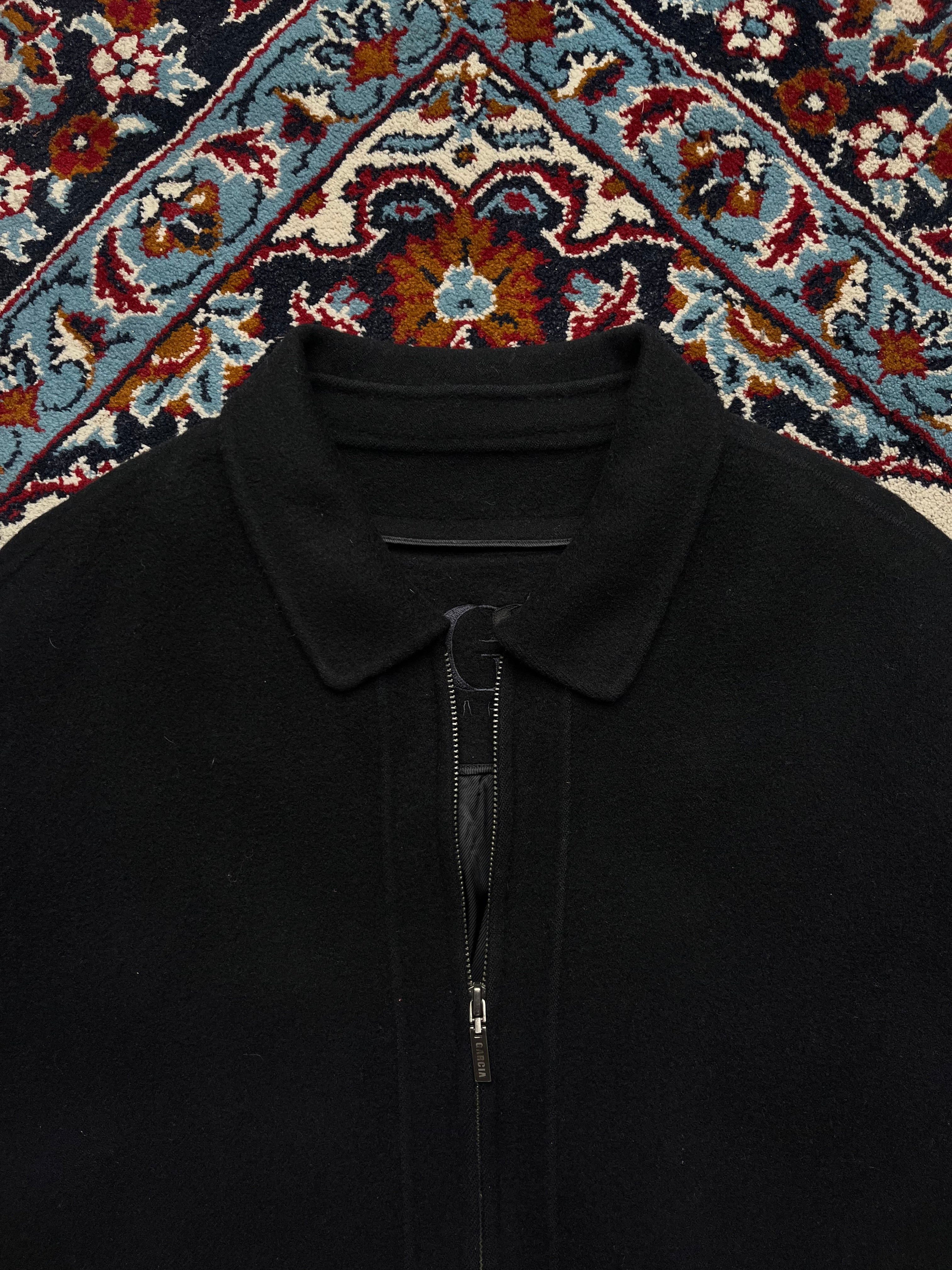 Garcia Vintage Black Heavyweight Wool Blend Bomber Jacket - L
