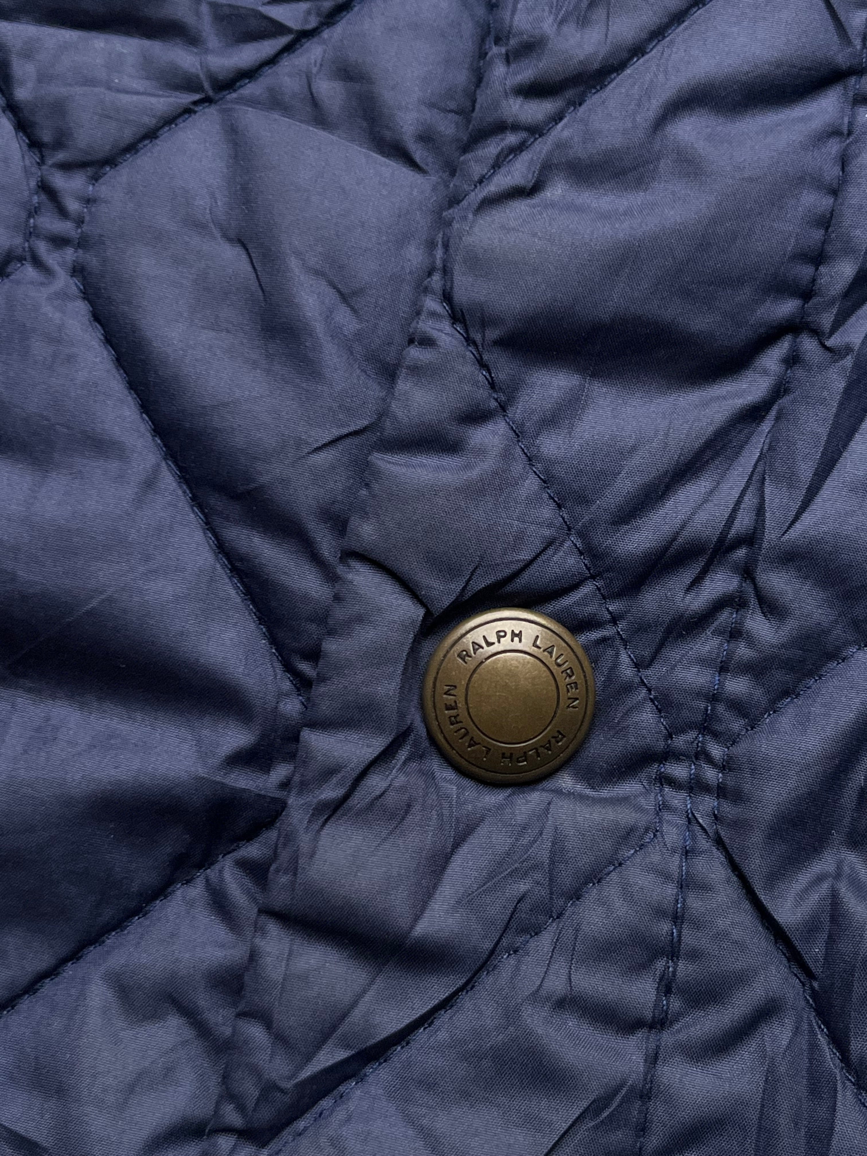 Polo Ralph Lauren Navy Blue Quilted Snap Front Bomber JACKET - M
