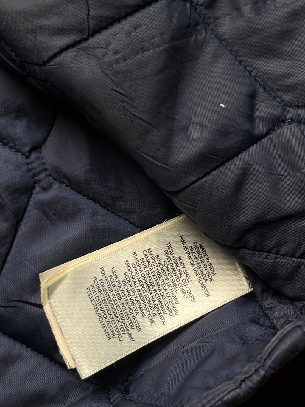 Polo Ralph Lauren Navy Blue Quilted Snap Front Bomber JACKET - M