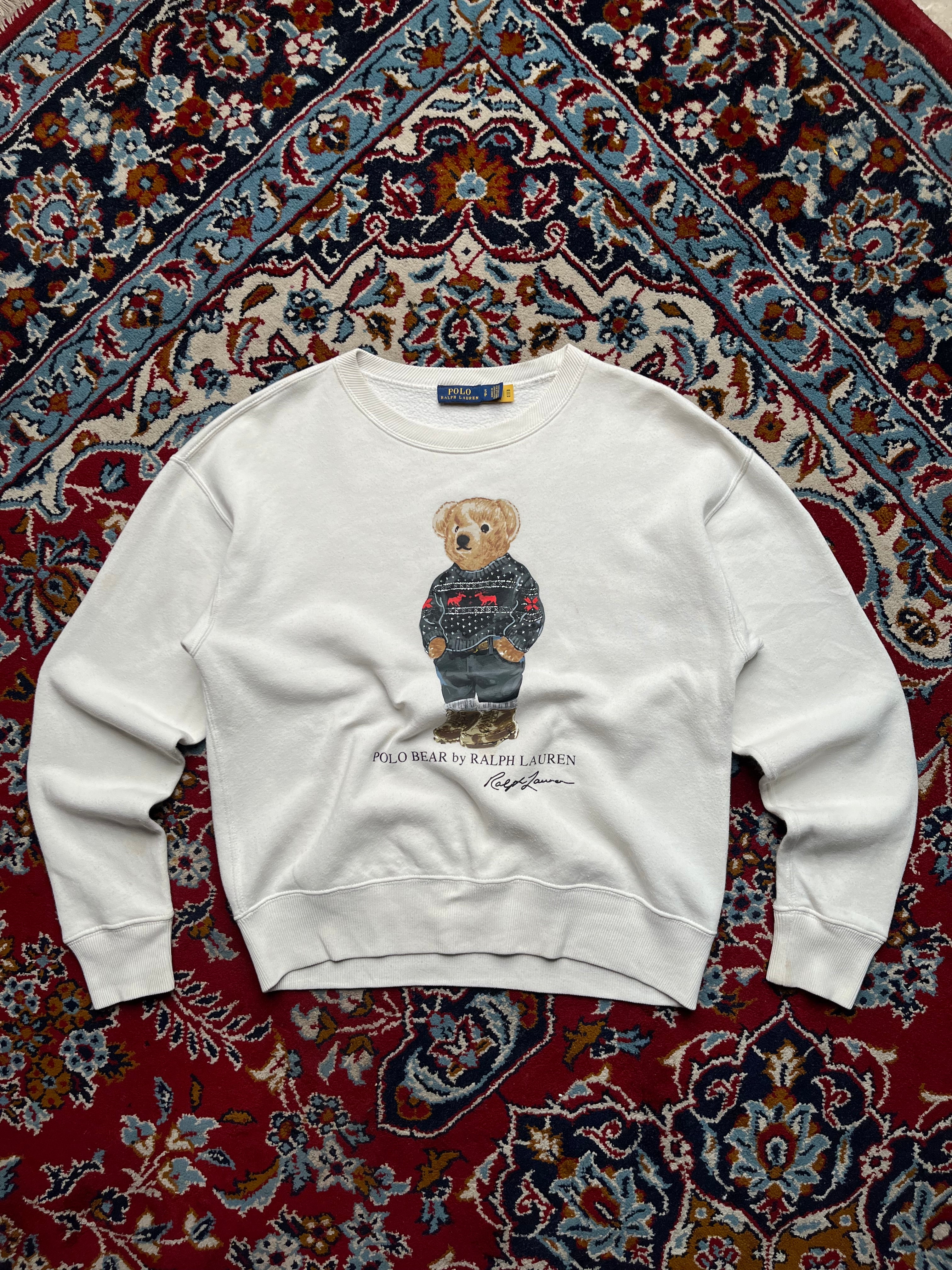 Polo Ralph Lauren Women White Graphic Printed Crewneck SWEATSHIRT - Mo