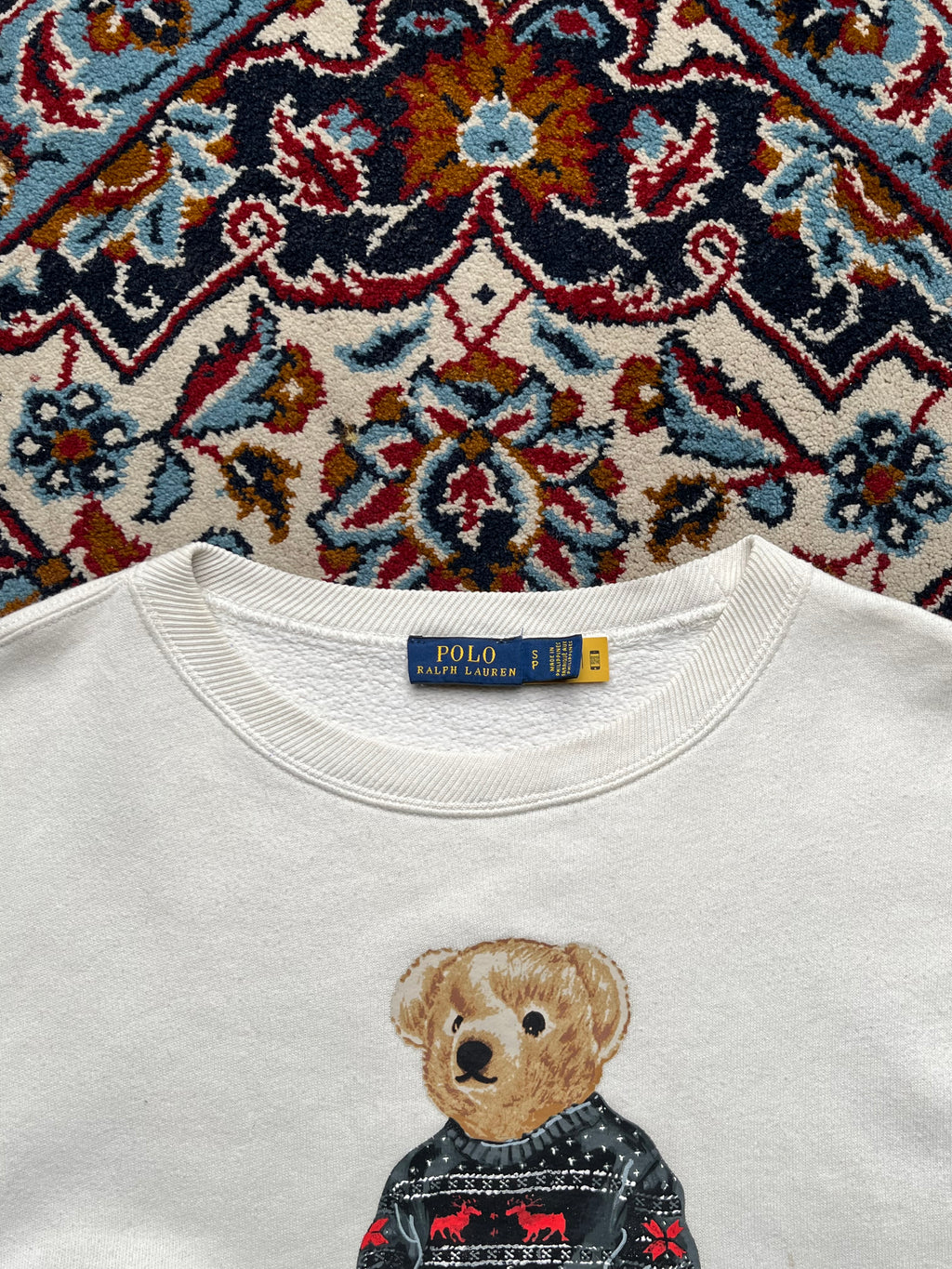 Polo Ralph Lauren Women White Graphic Printed Crewneck SWEATSHIRT - Mo