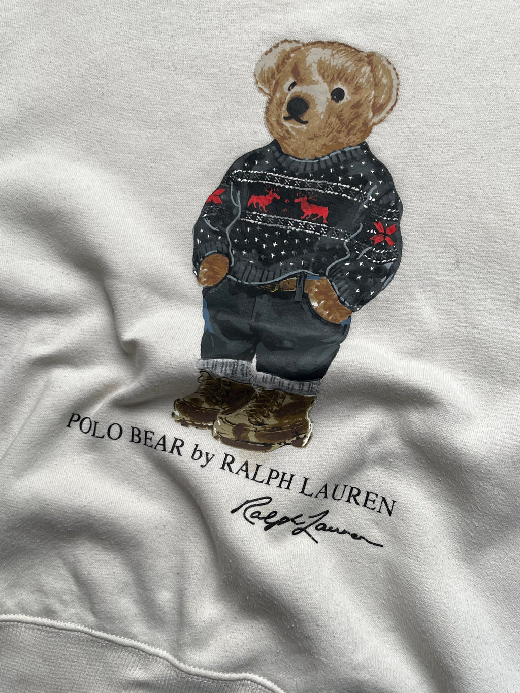 Polo Ralph Lauren Women White Graphic Printed Crewneck SWEATSHIRT - Mo