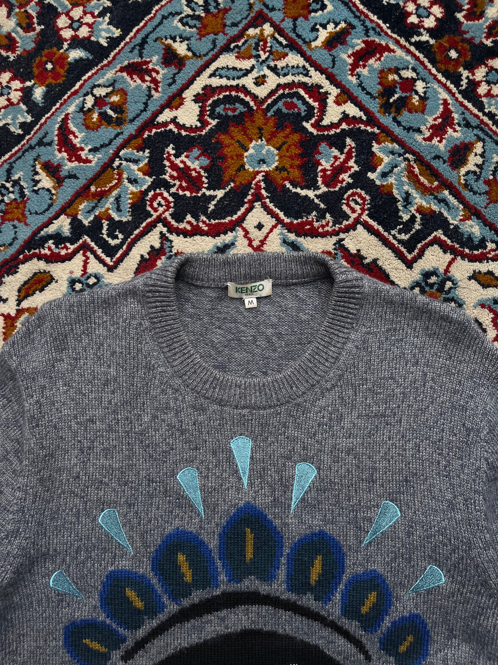Kenzo Paris Iconic Evil Eye Knit Crewneck Sweater - M