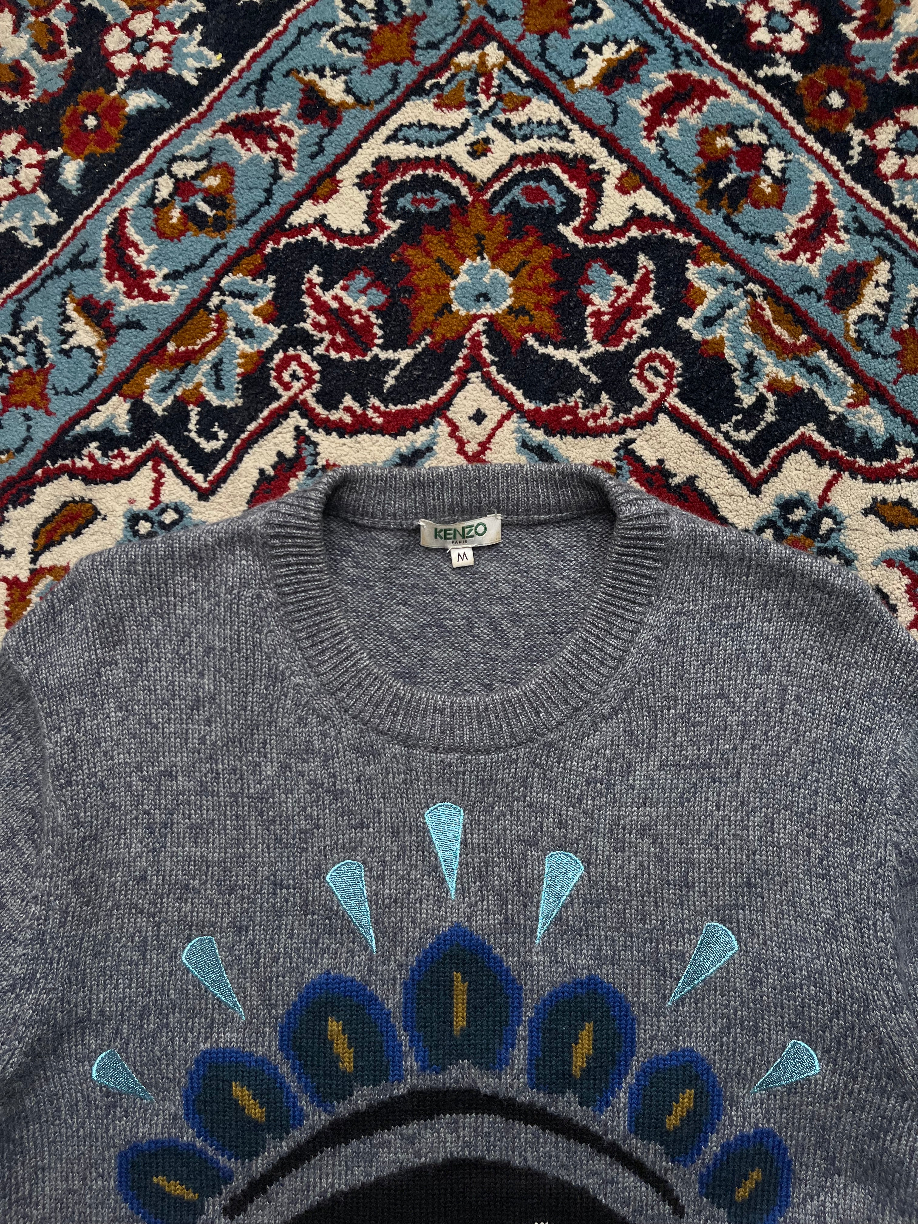 Kenzo Paris Iconic Evil Eye Knit Crewneck Sweater - M