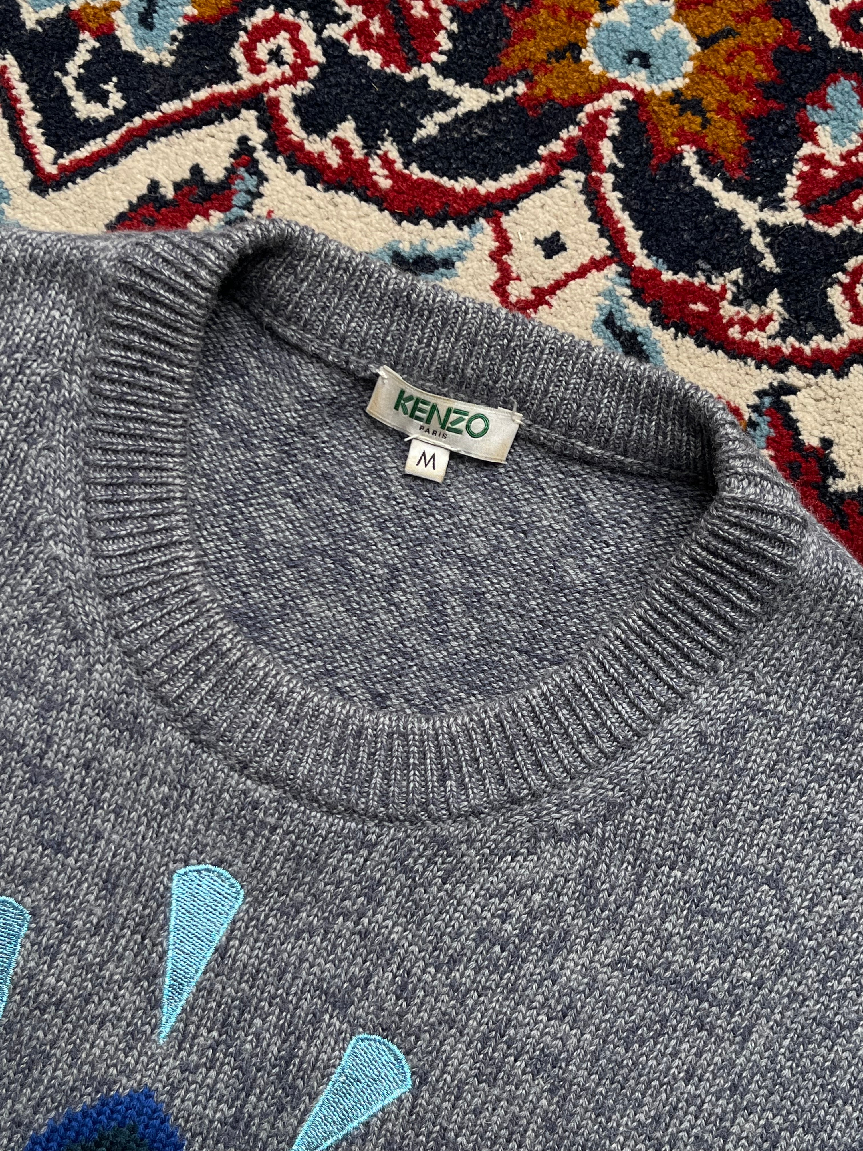 Kenzo Paris Iconic Evil Eye Knit Crewneck Sweater - M