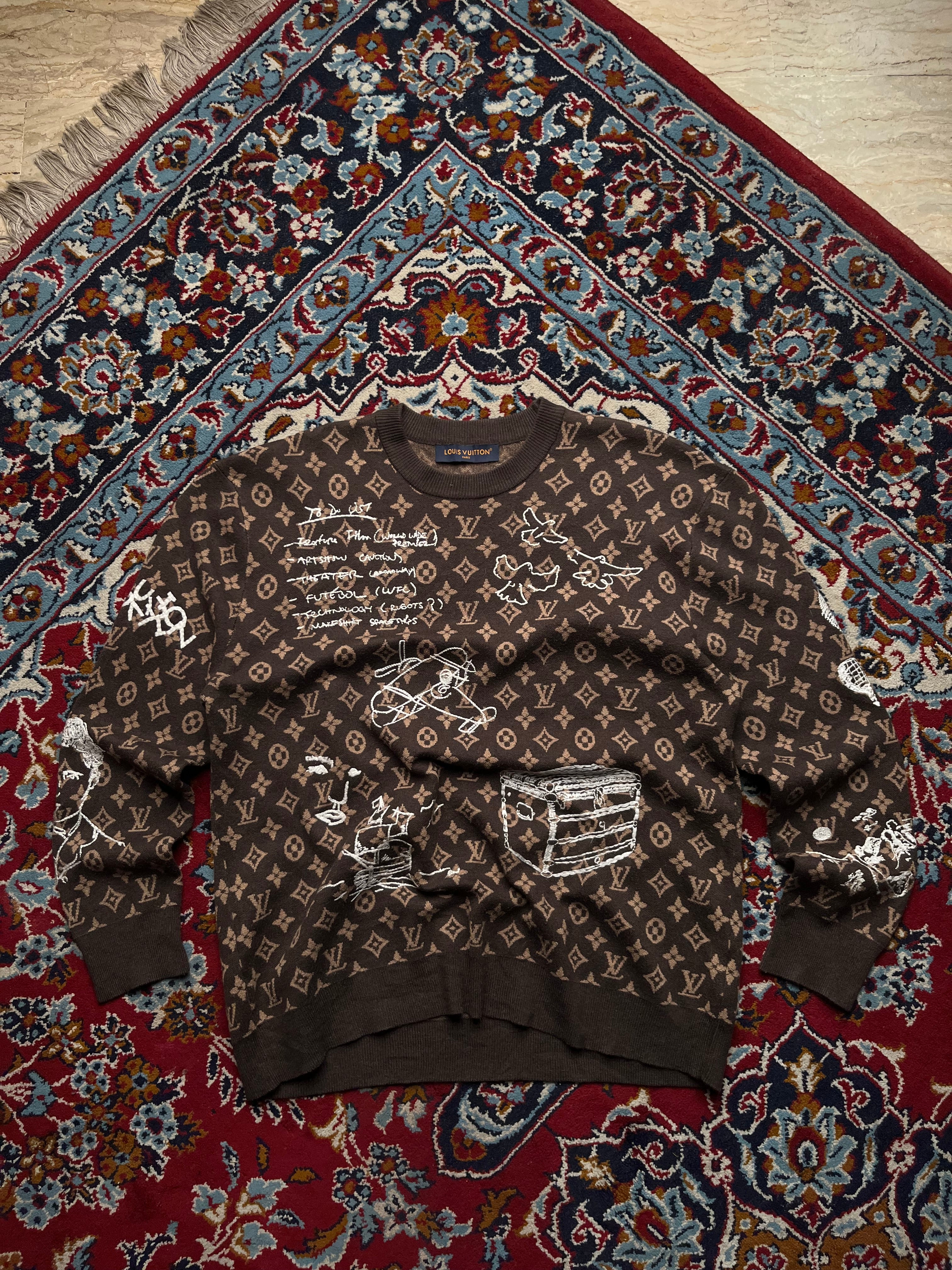 Louis Vuitton Virgil Abloh Monogram Jacquard Knit Sweater - M