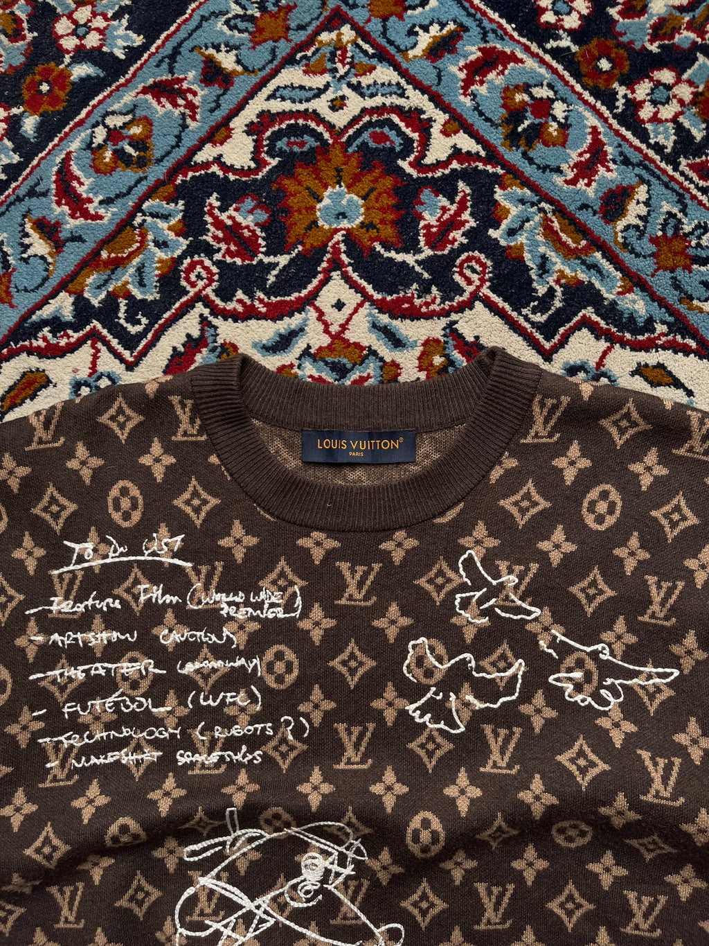 Louis Vuitton Virgil Abloh Monogram Jacquard Knit Sweater - M