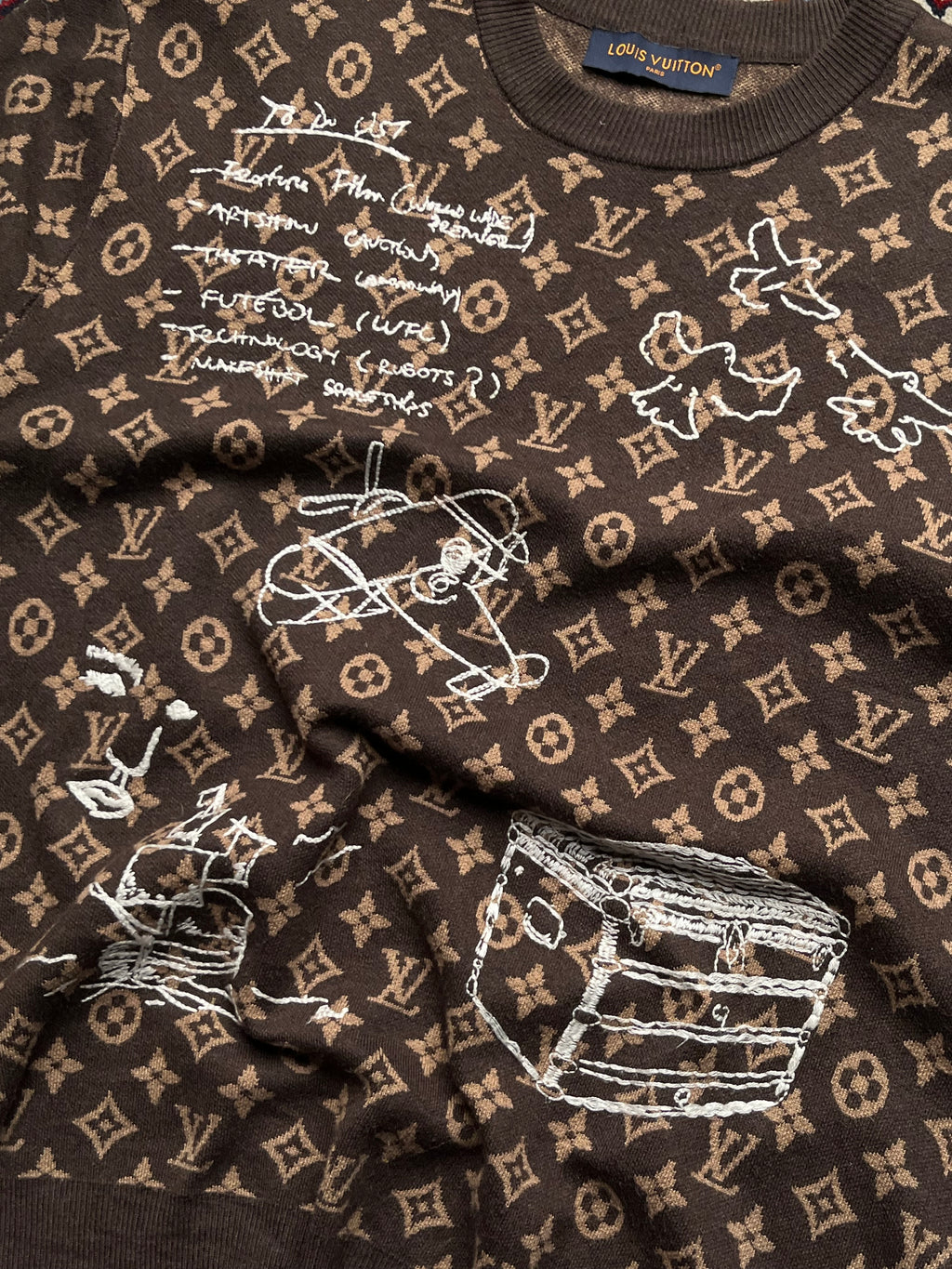 Louis Vuitton Virgil Abloh Monogram Jacquard Knit Sweater - M