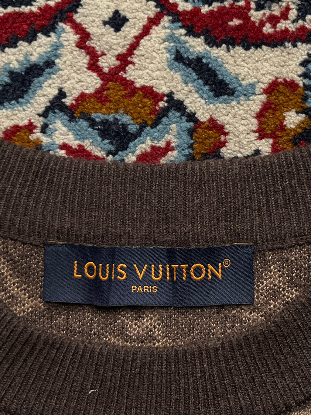 Louis Vuitton Virgil Abloh Monogram Jacquard Knit Sweater - M
