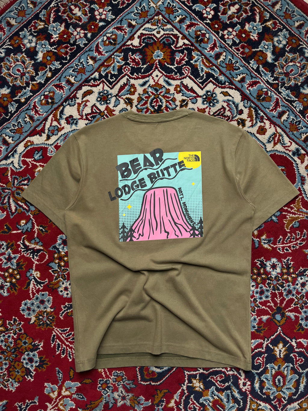 The North Face Loose Fit Olive Green Graphic Tee - M