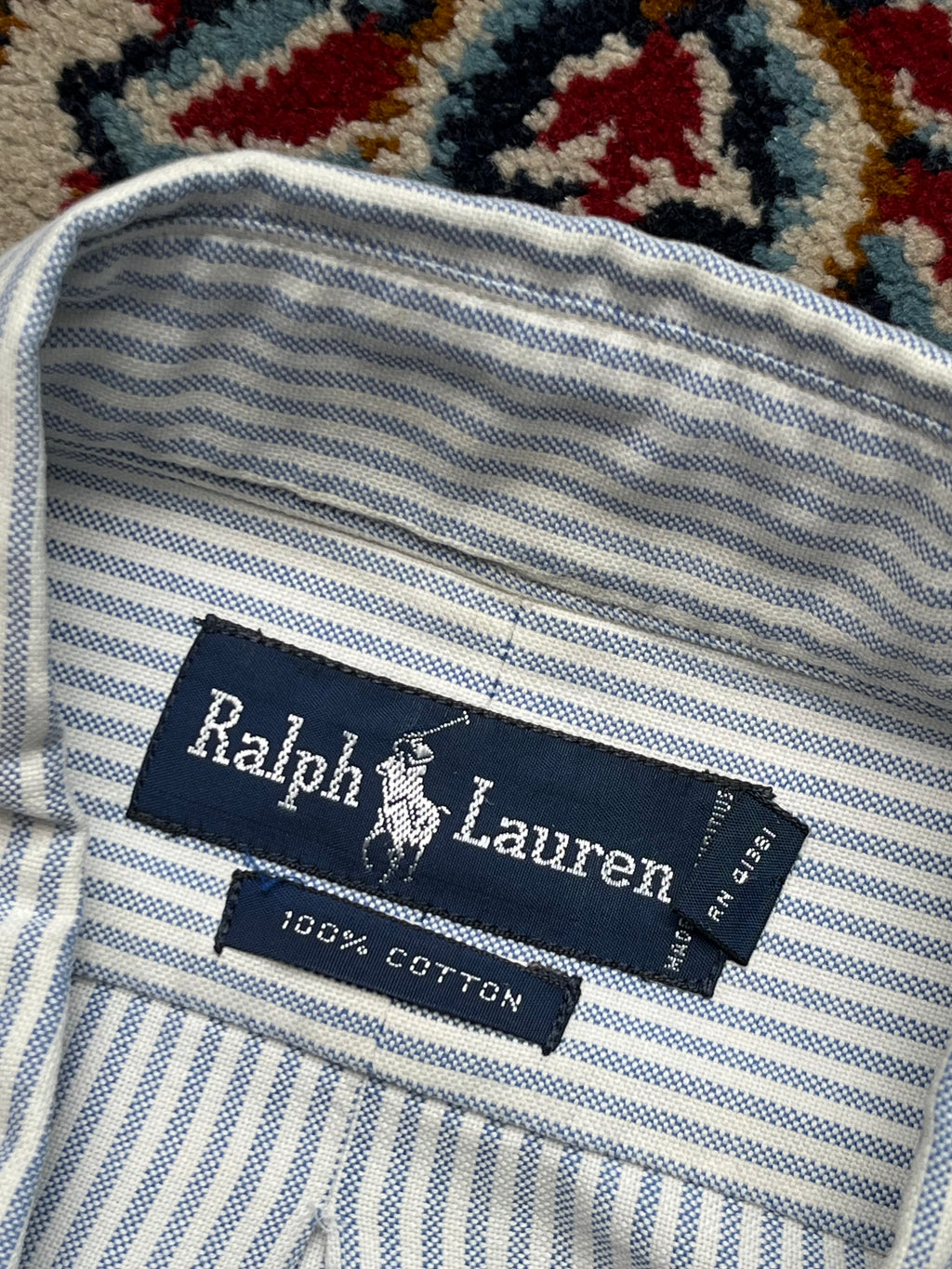Polo Ralph Lauren Customised Mixed Pattern Gingham & Striped Button Down Shirt - L