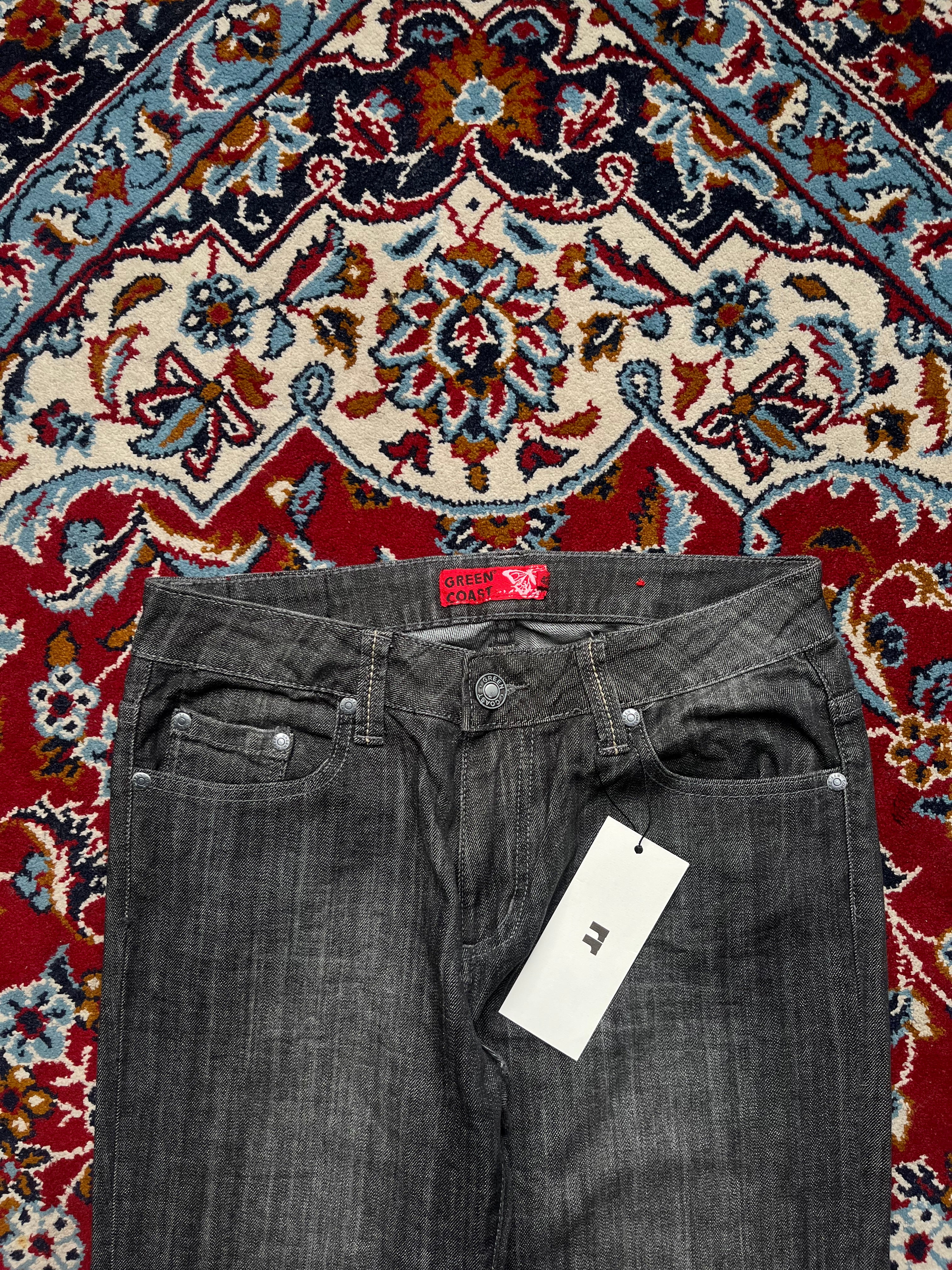 Green Coast Faded Black Flared JEANS - 30