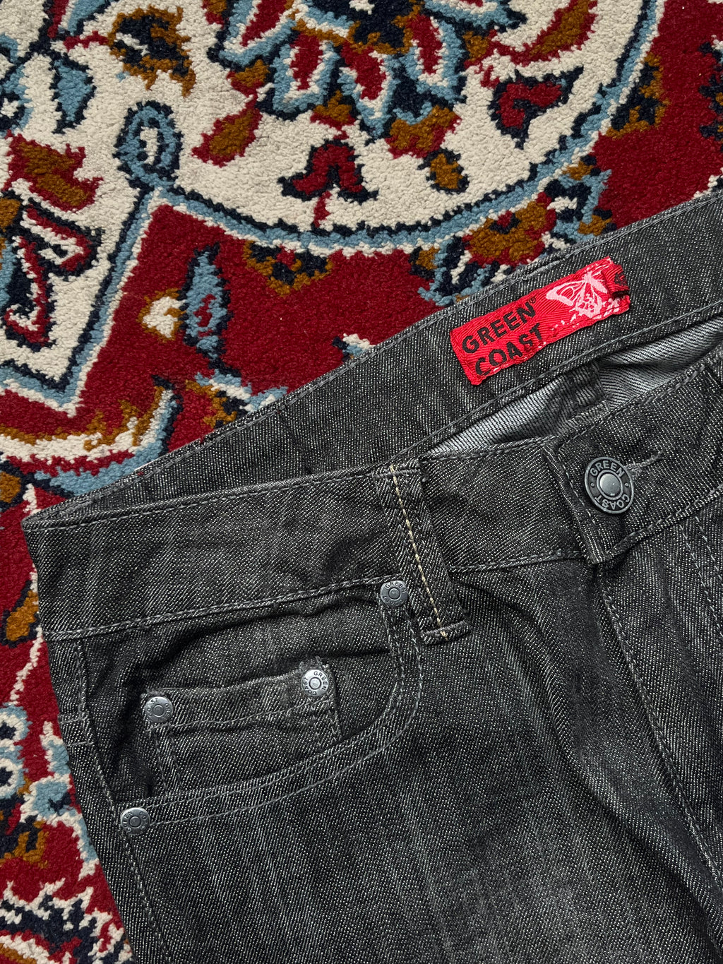 Green Coast Faded Black Flared JEANS - 30