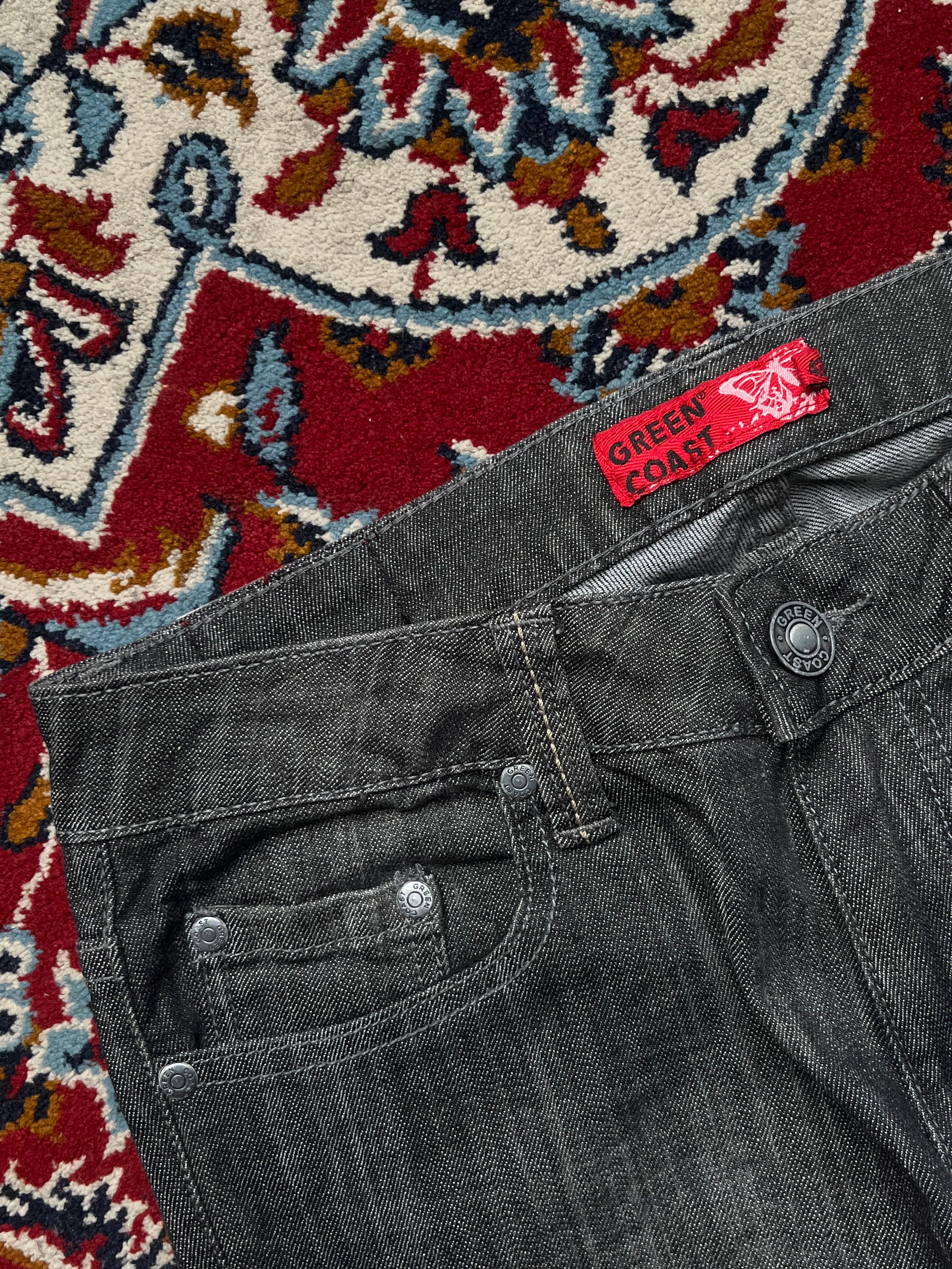 Green Coast Faded Black Flared JEANS - 30