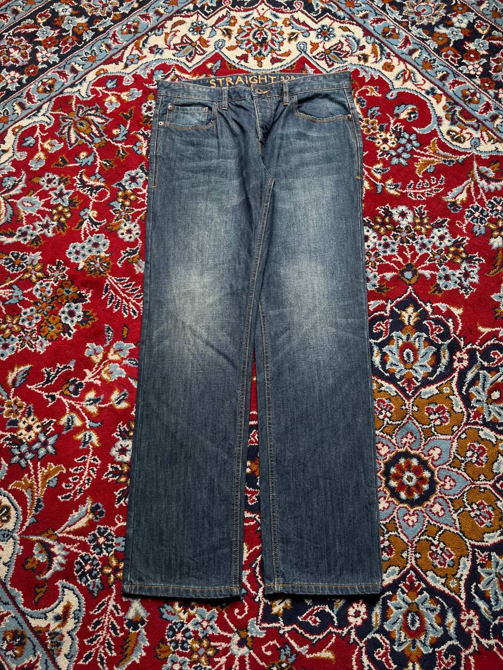 Next Straight Fit Medium Washed Denim JEANS - 34