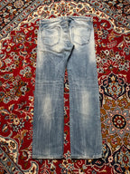 Diesel Safado Regular Straight Fit Light Washed Distressed JEANS - 34