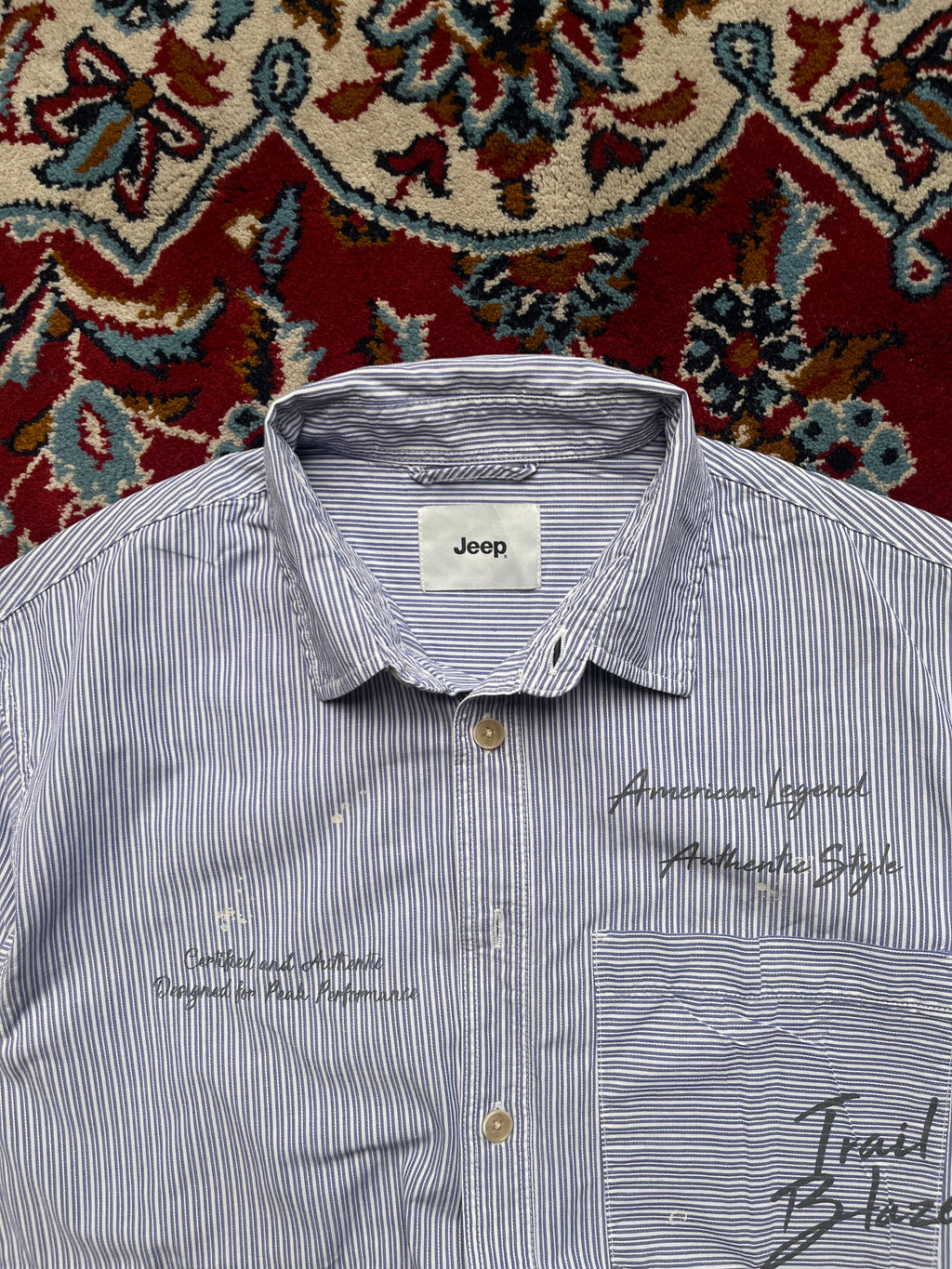 JEEP STRIPED BUTTON DOWN SHIRT - S