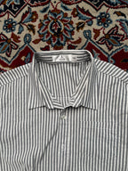OKKANE Striped Soft Cotton Button Down Shirt - XL