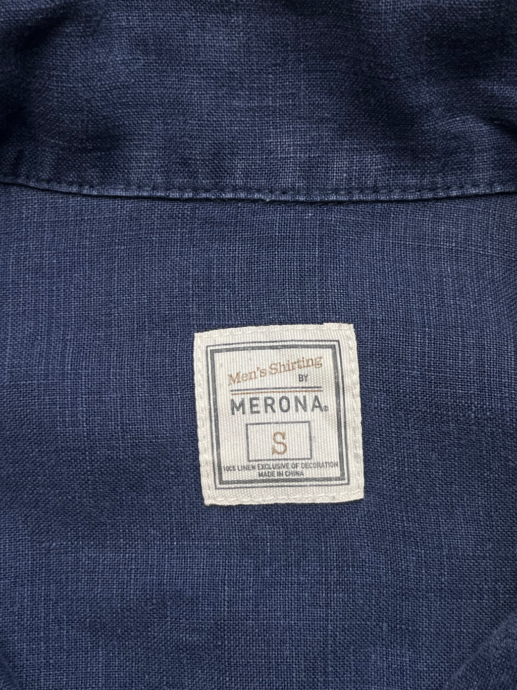 MERONA BLUE EMBROIDRED LINEN BUTTON DOWN SHIRT - M