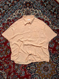 EASY Peach Textured BOXY FIT Linen Button Down Shirt - XXL