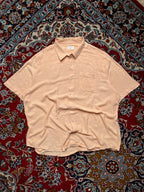 EASY Peach Textured BOXY FIT Linen Button Down Shirt - XXL