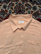 EASY Peach Textured BOXY FIT Linen Button Down Shirt - XXL