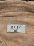 EASY Peach Textured BOXY FIT Linen Button Down Shirt - XXL