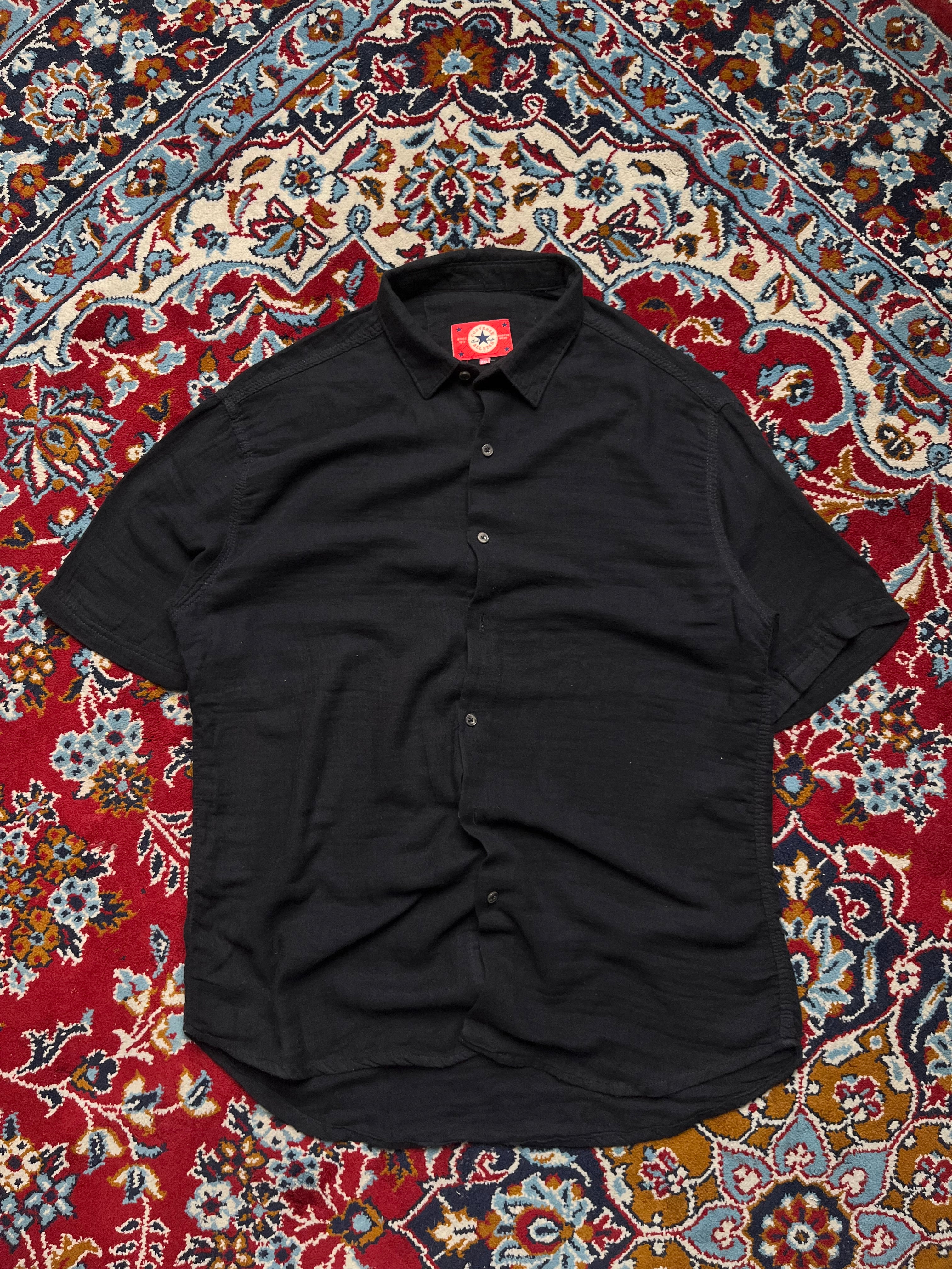 CONVERSE ALL STAR BLACK Linen BUTTON DOWN SHIRT - XL