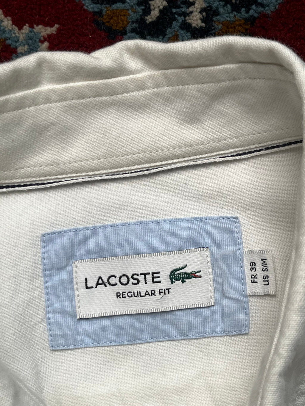 LACOSTE REGULAR FIT WHITE Button Down Shirt - M