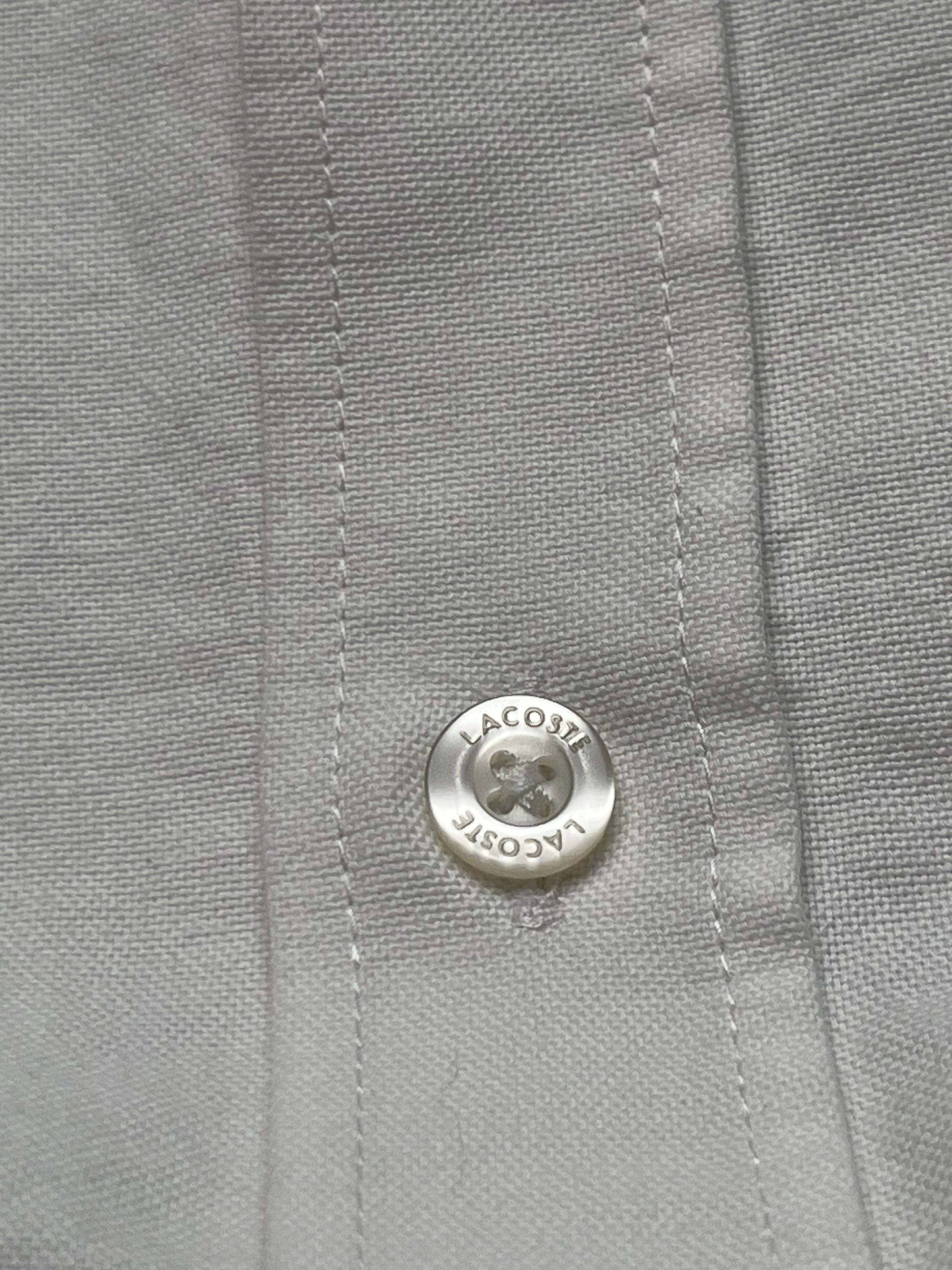 LACOSTE REGULAR FIT WHITE Button Down Shirt - M