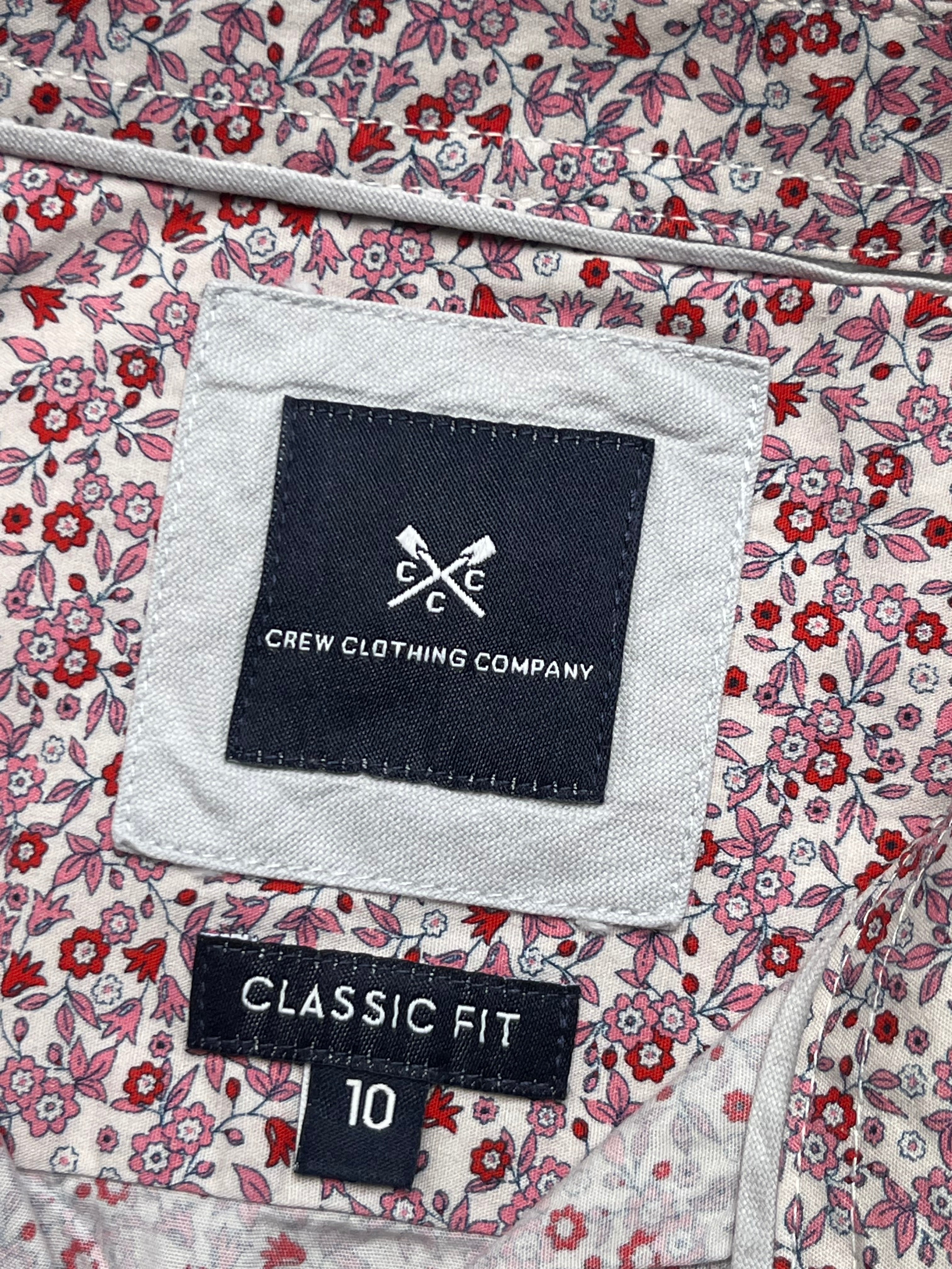 CREW CLOTHING COMPANY CLASSIC FIT FLORAL PRINT BUTTON DOWN WOMEN SHIRT - M