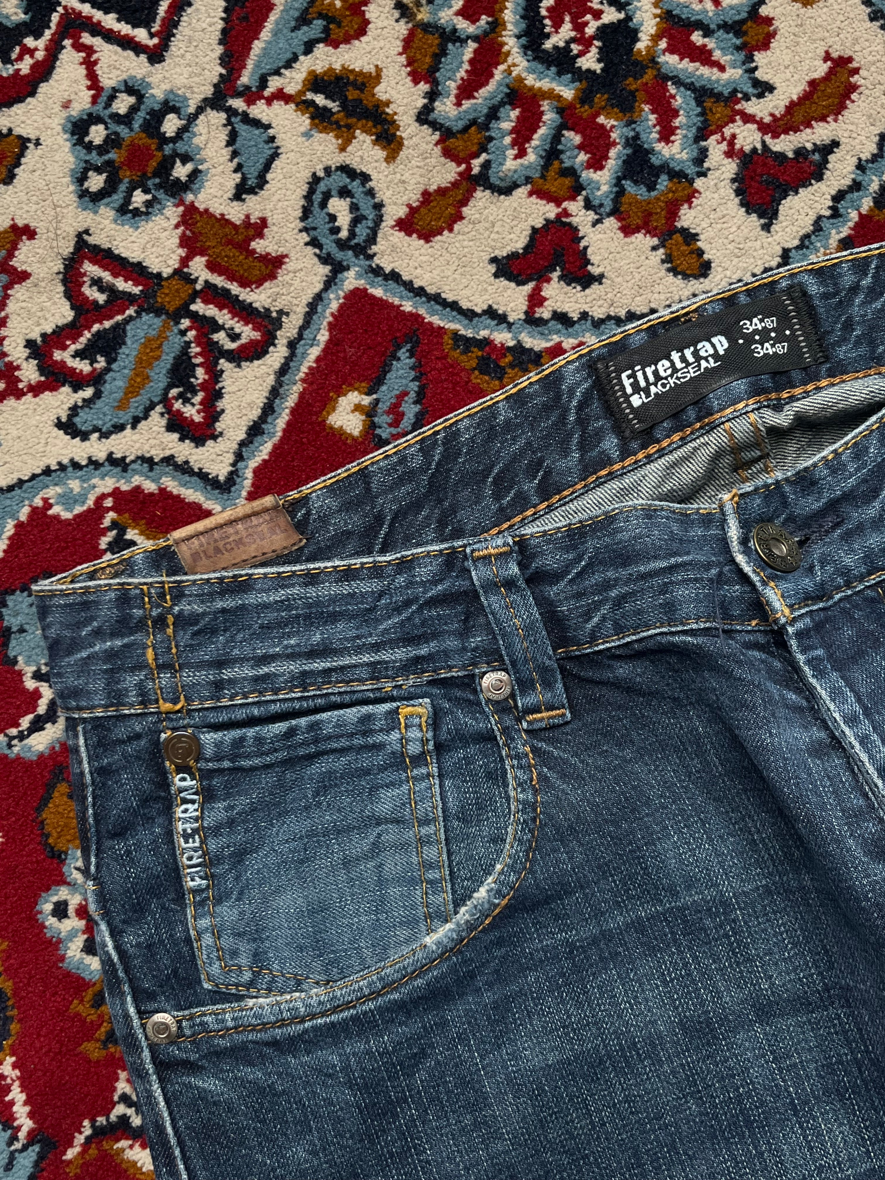 Firetrap Blackseal Vintage Dark Washed Bootcut JEANS - 32
