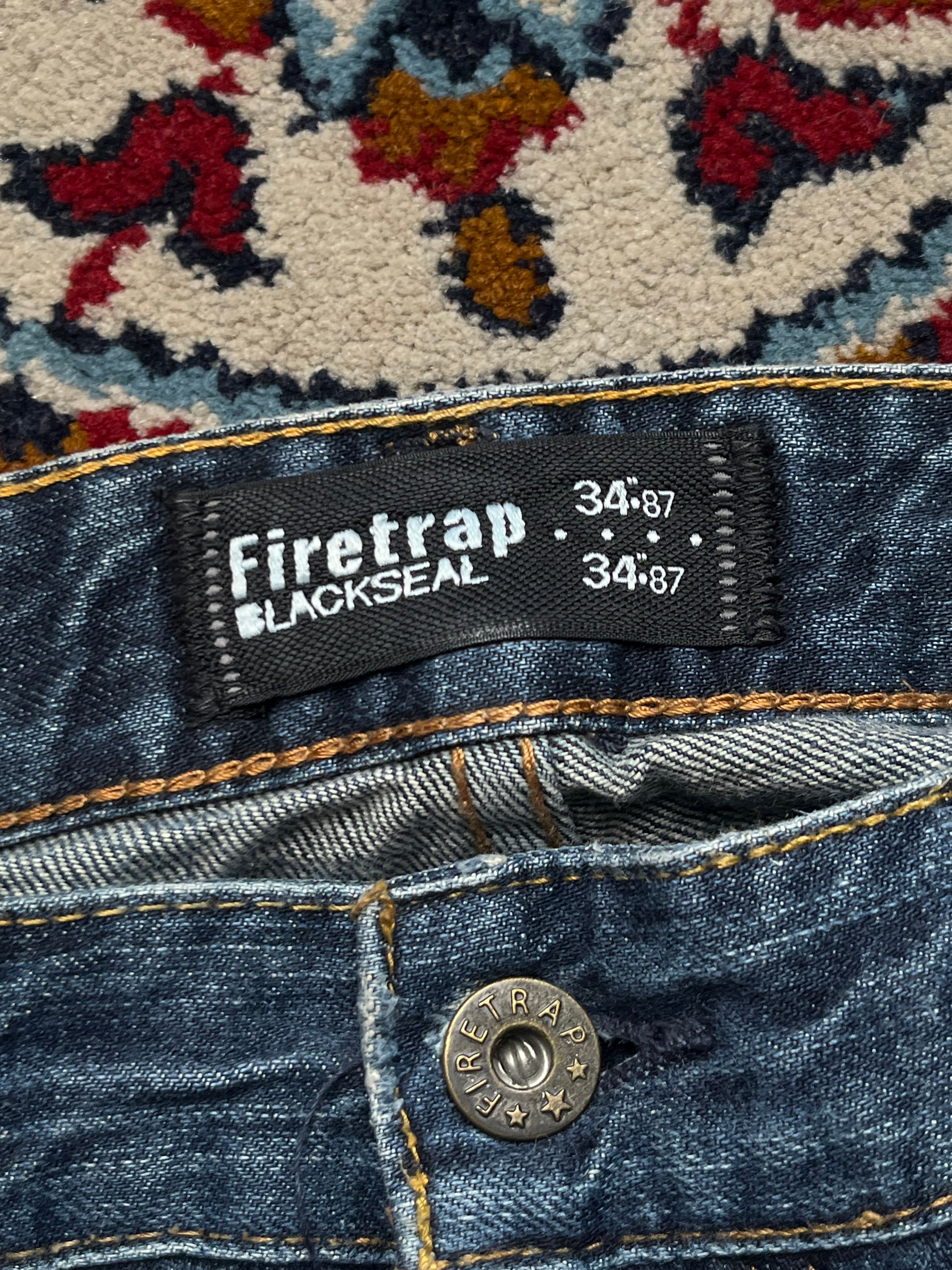 Firetrap Blackseal Vintage Dark Washed Bootcut JEANS - 32