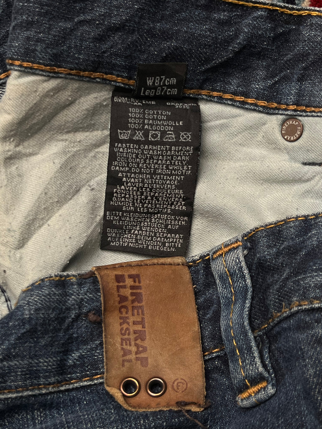Firetrap Blackseal Vintage Dark Washed Bootcut JEANS - 32