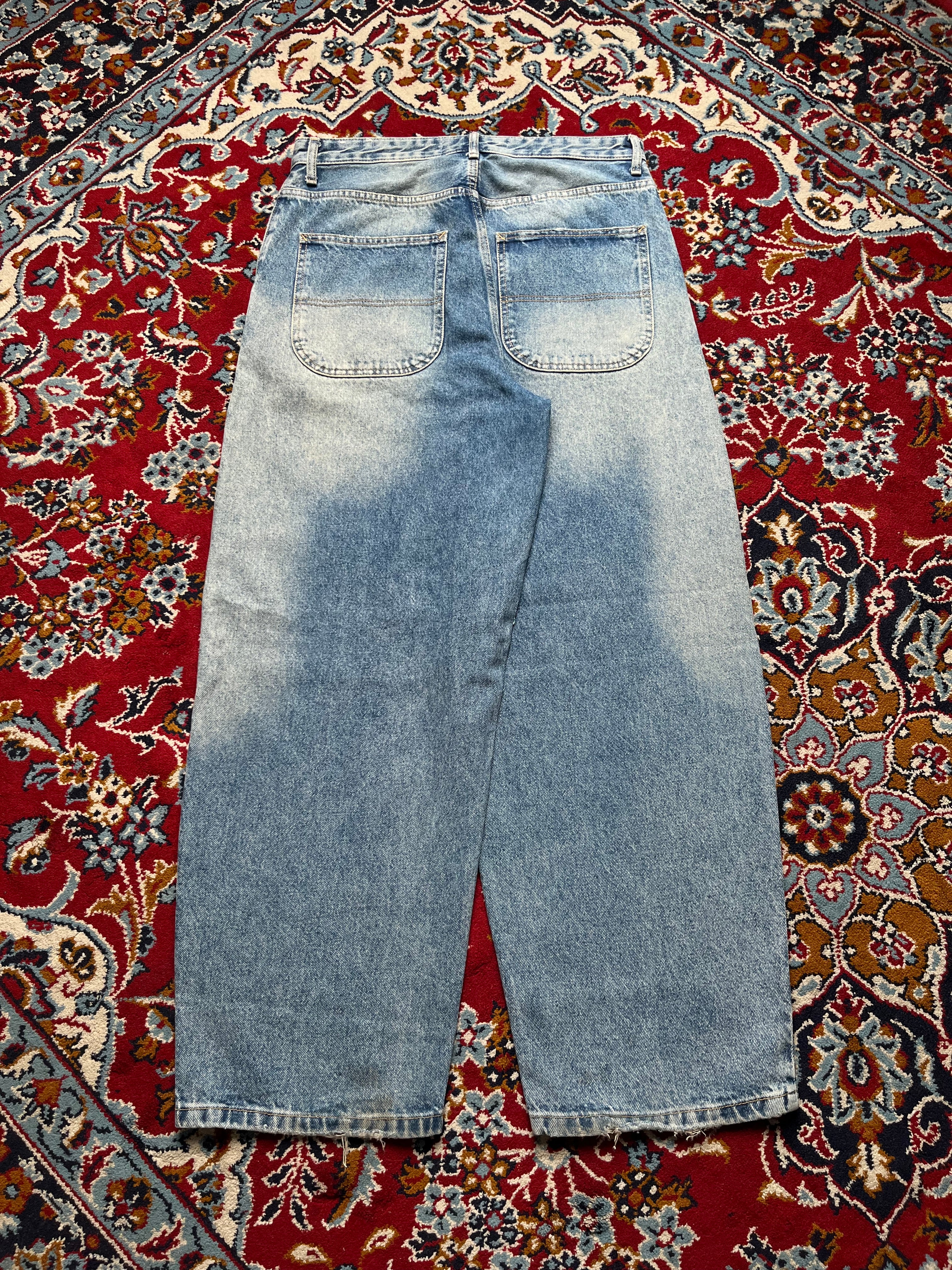Bershka Light Washed Baggy Fit Streetwear Faded JEANS - 32