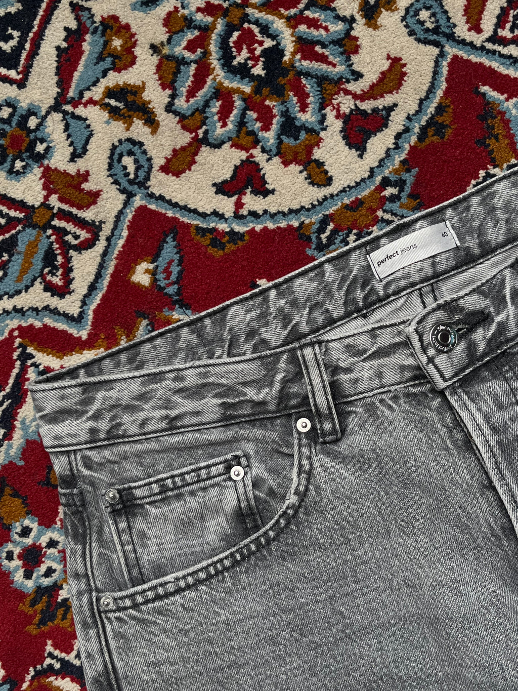 Gina Tricot Grey Acid Washed Baggy Fit JEANS - 34