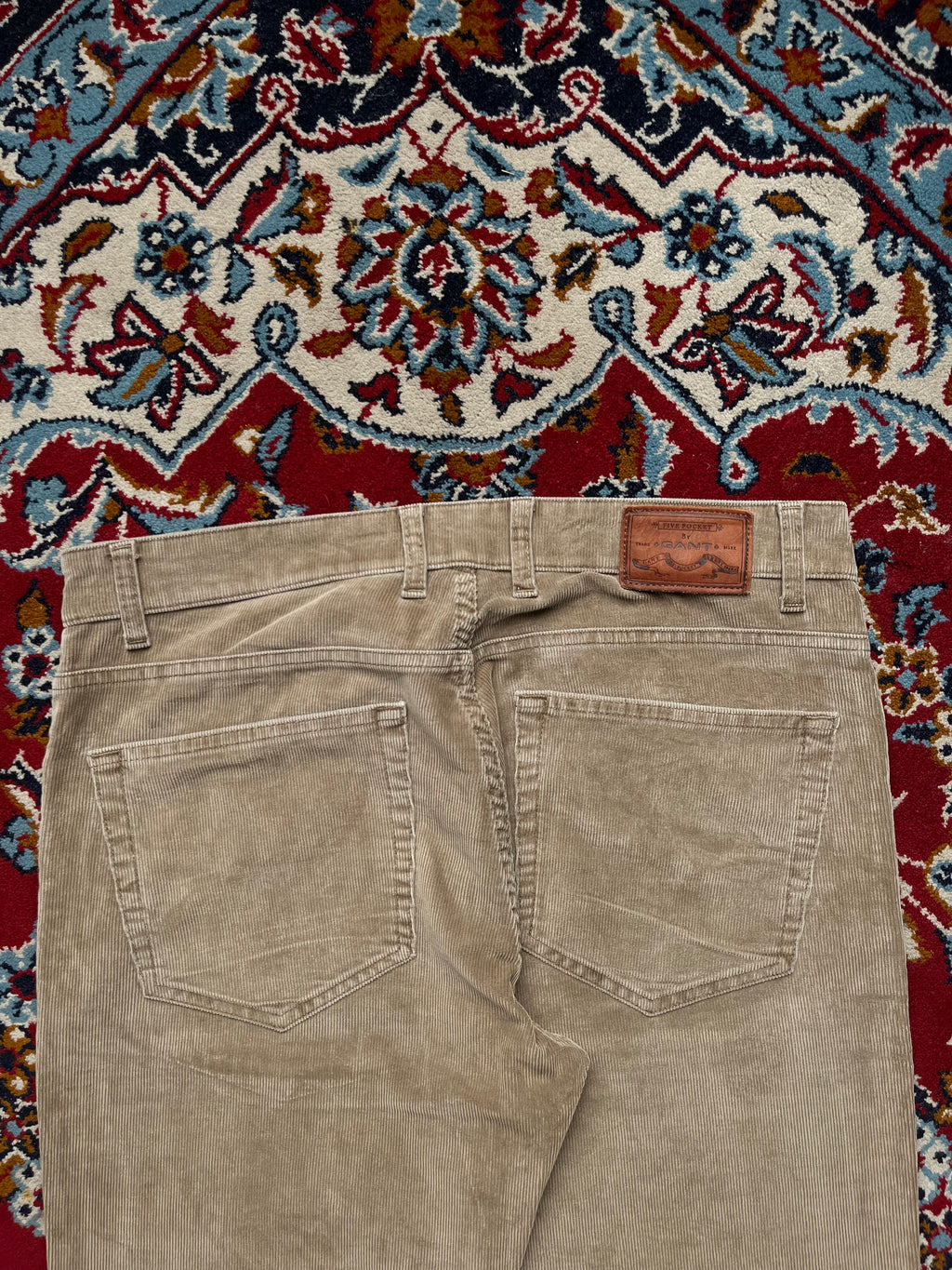 GANT Tyler Fine Corduroy Tan Regular Straight Fit PANTS - 34