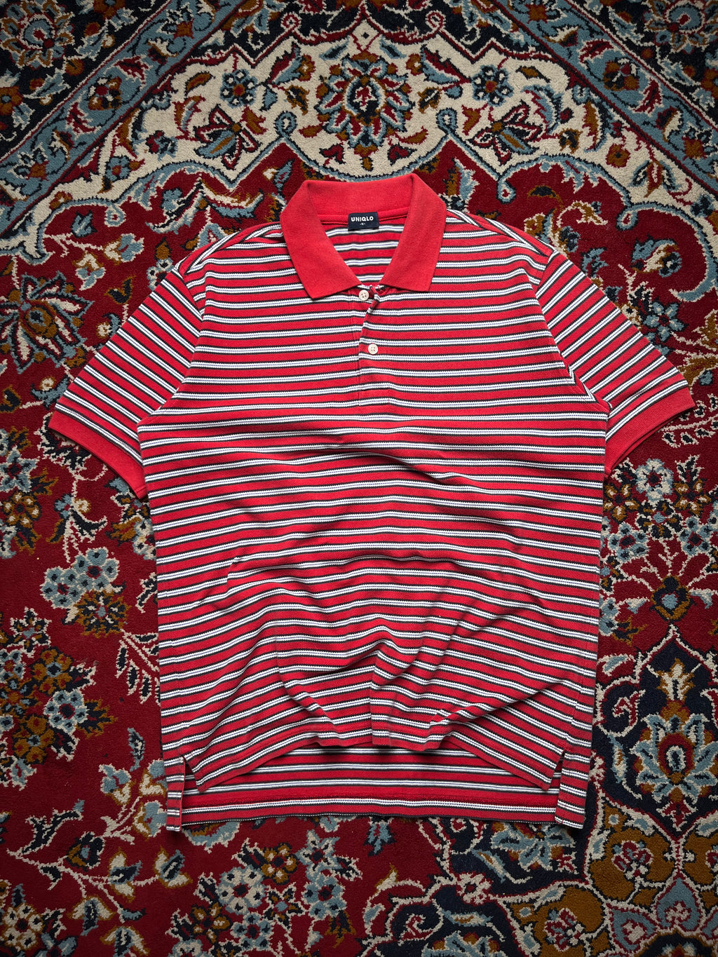 Uniqlo Vintage Striped Knited Polo Tee - M