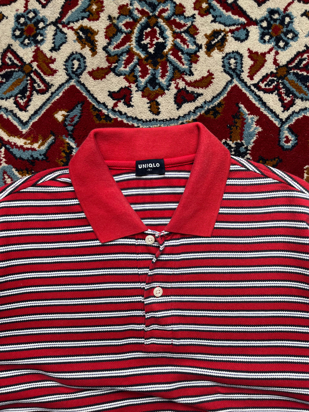 Uniqlo Vintage Striped Knited Polo Tee - M