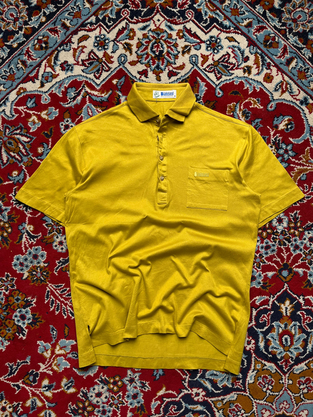 Vintage Lakeland Mustard Yellow Golf Polo TEE - M